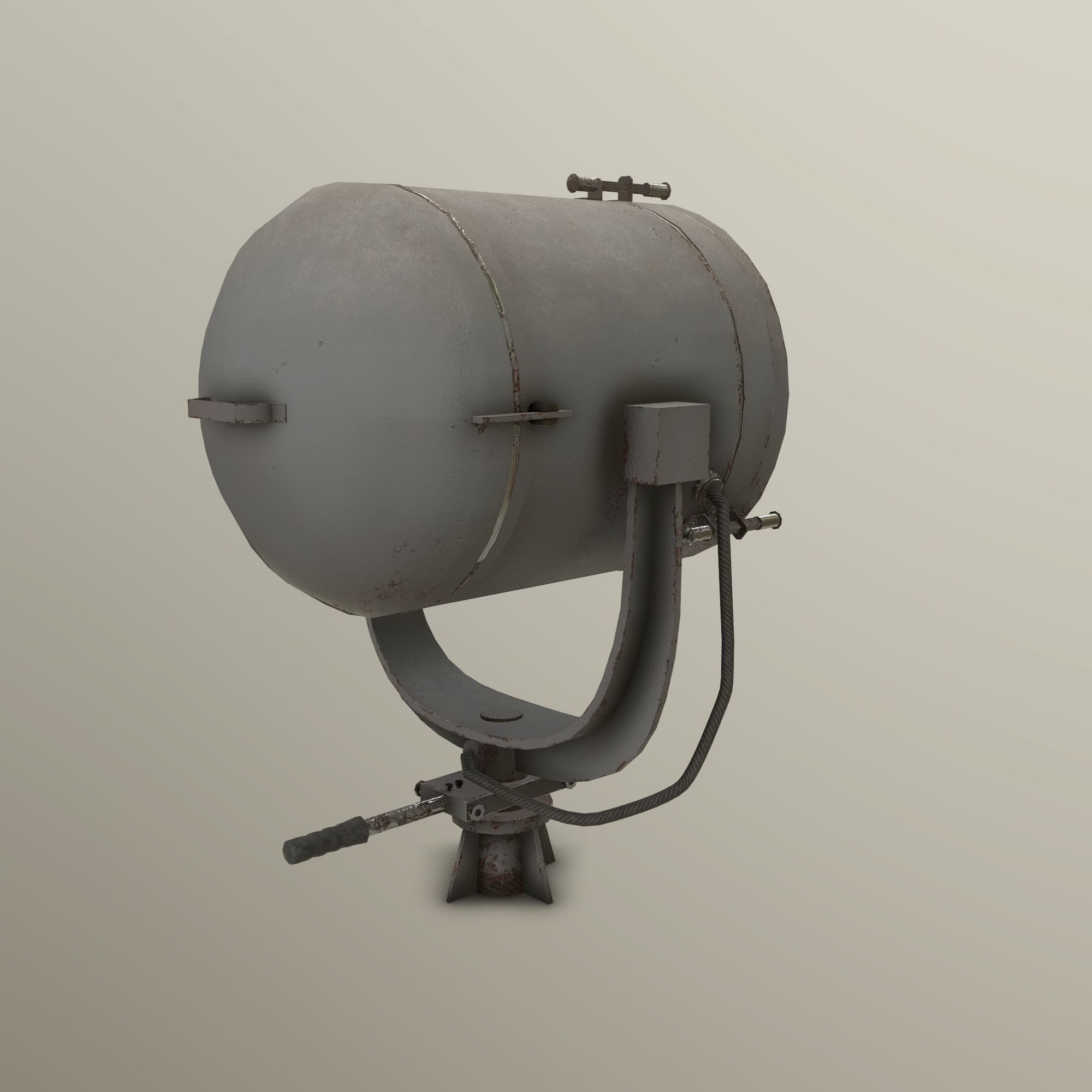 Naval Searchlight MSPT Low and High Poly 3D Model