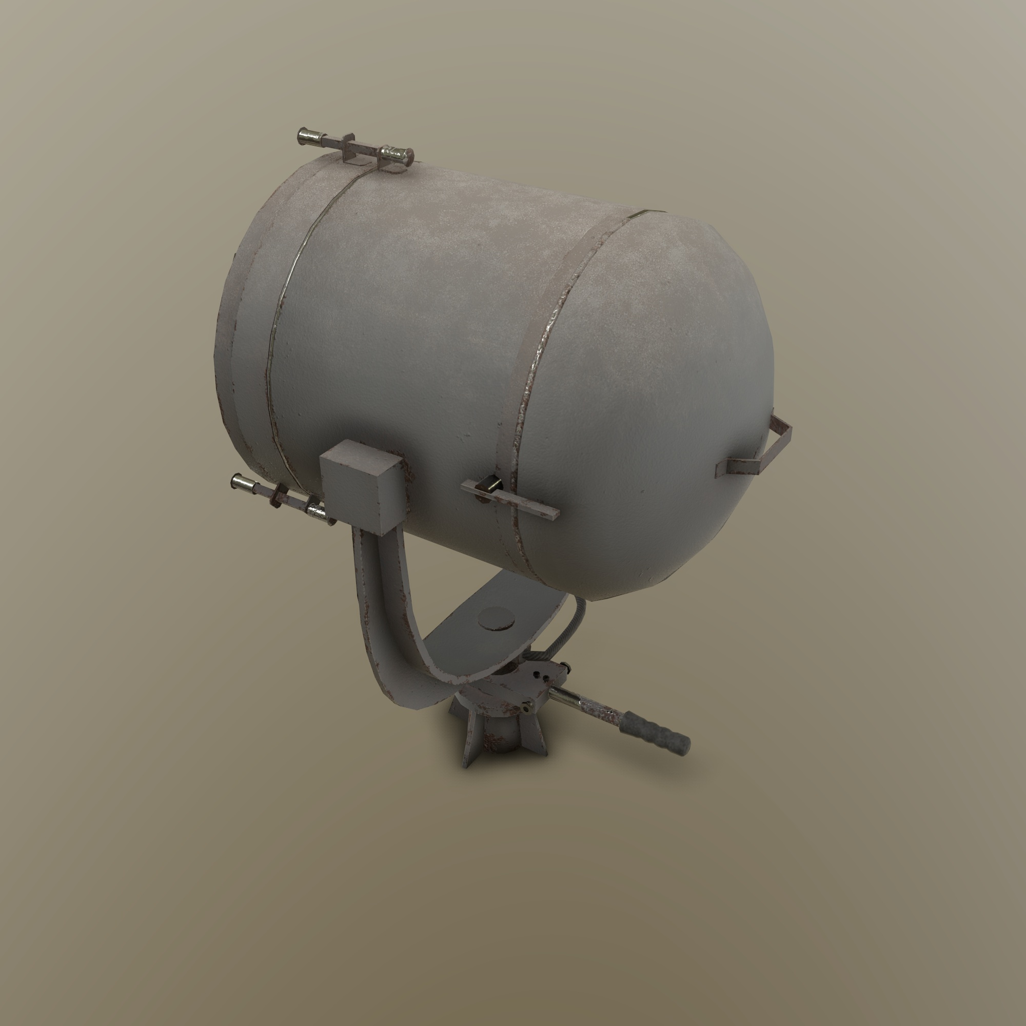 Naval Searchlight MSPT Low and High Poly 3D Model