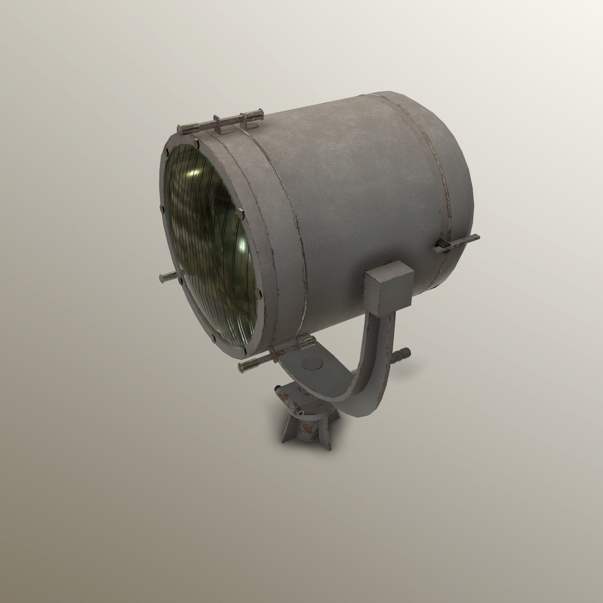 Naval Searchlight MSPT Low and High Poly 3D Model