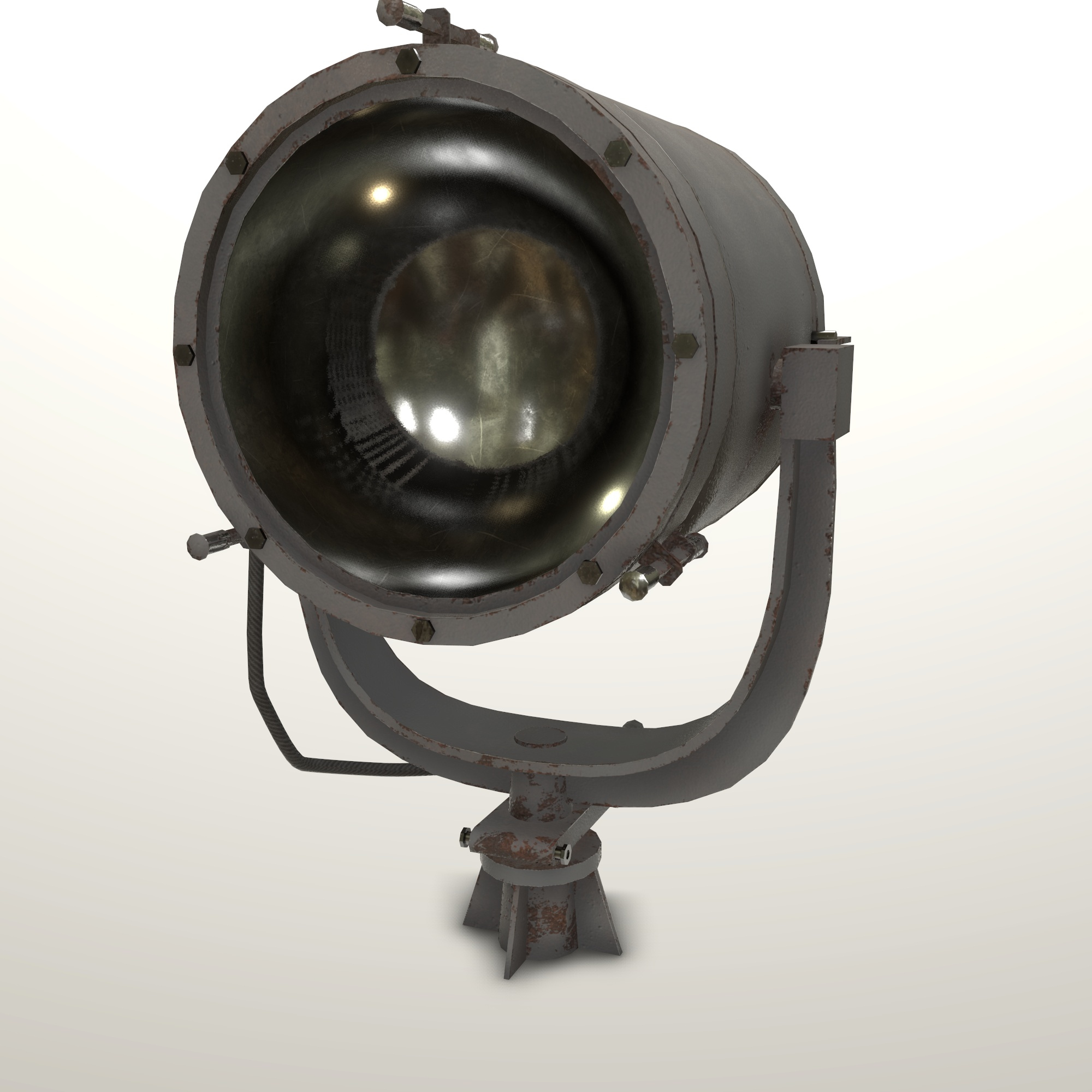 Naval Searchlight MSPT Low and High Poly 3D Model