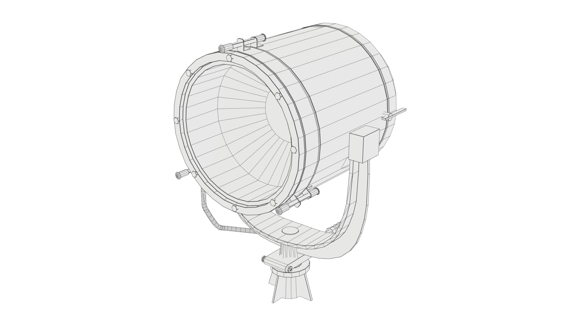 Naval Searchlight MSPT Low and High Poly 3D Model