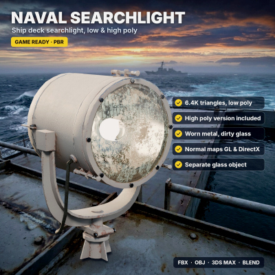 Naval Searchlight MSPT Low and High Poly