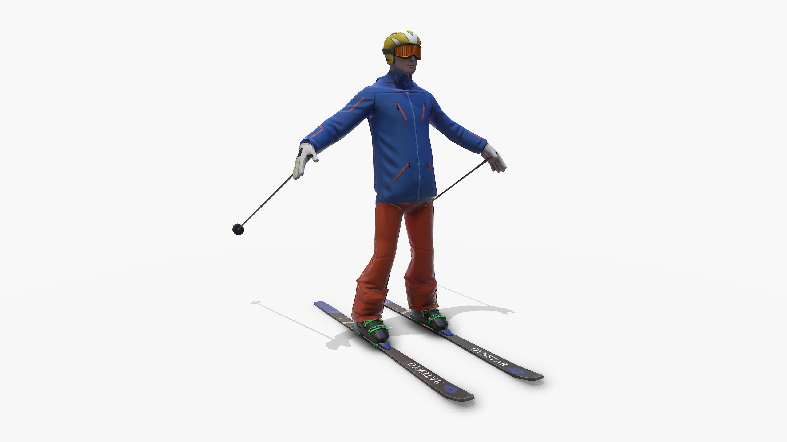 Skier Rigged 3d Character 3D Model