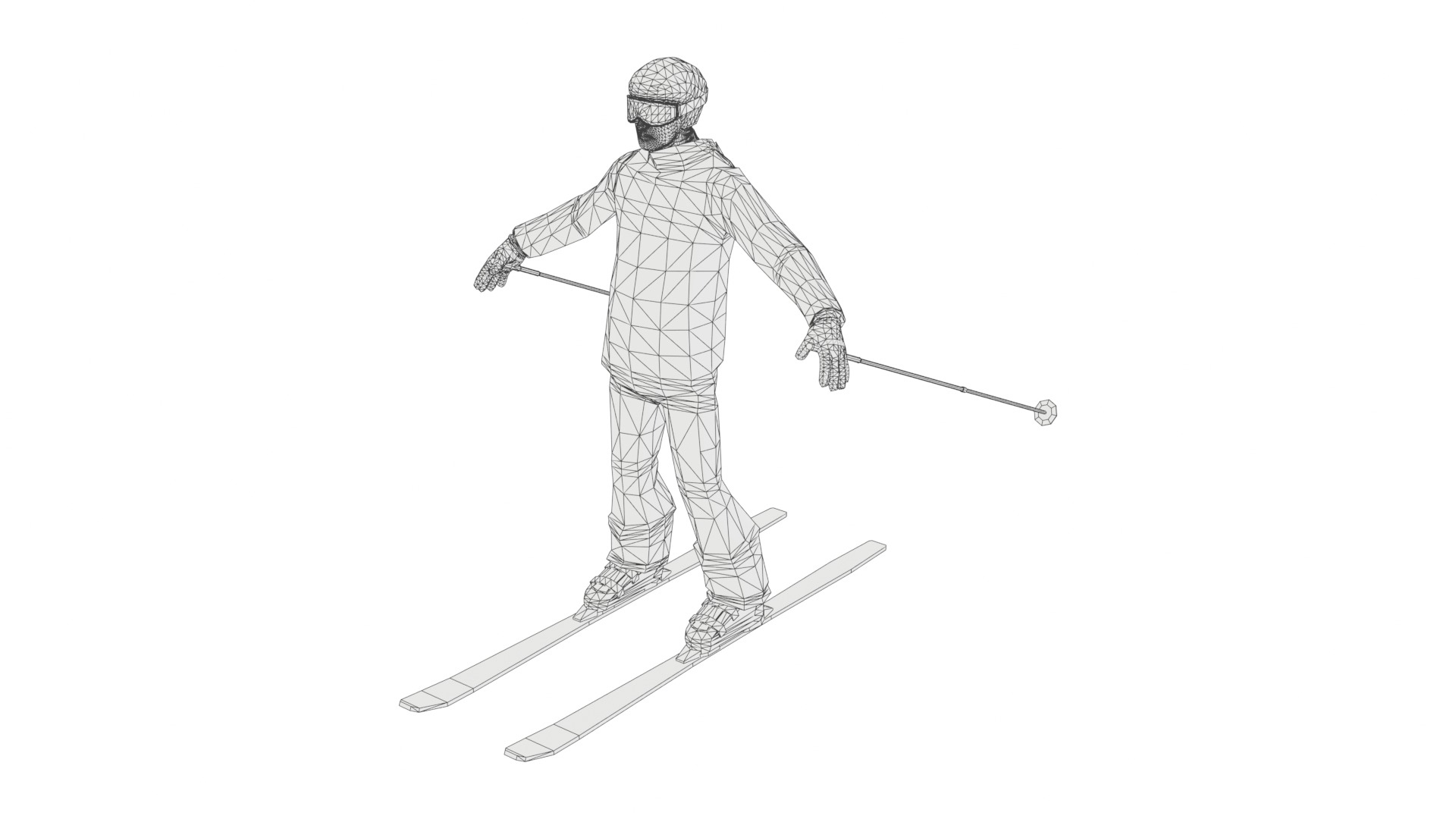 Skier Rigged 3d Character 3D Model