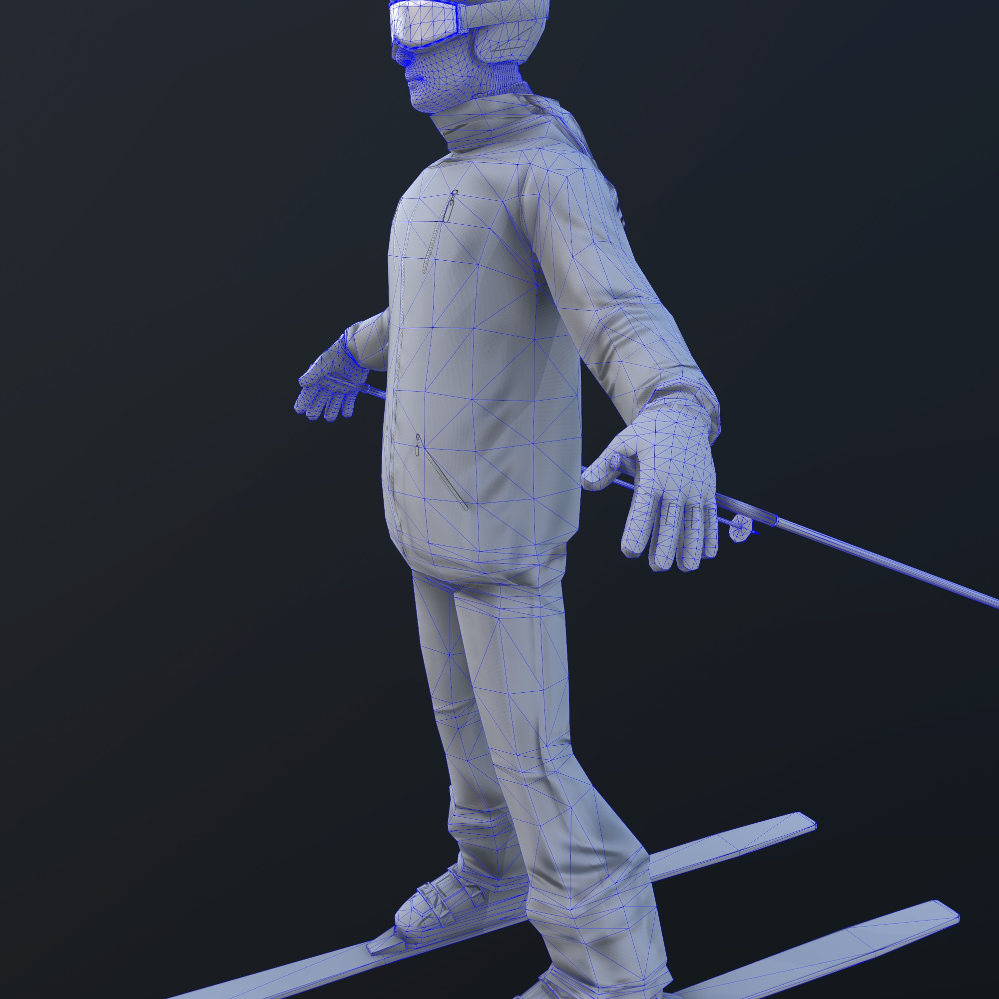 Skier Rigged 3d Character 3D Model