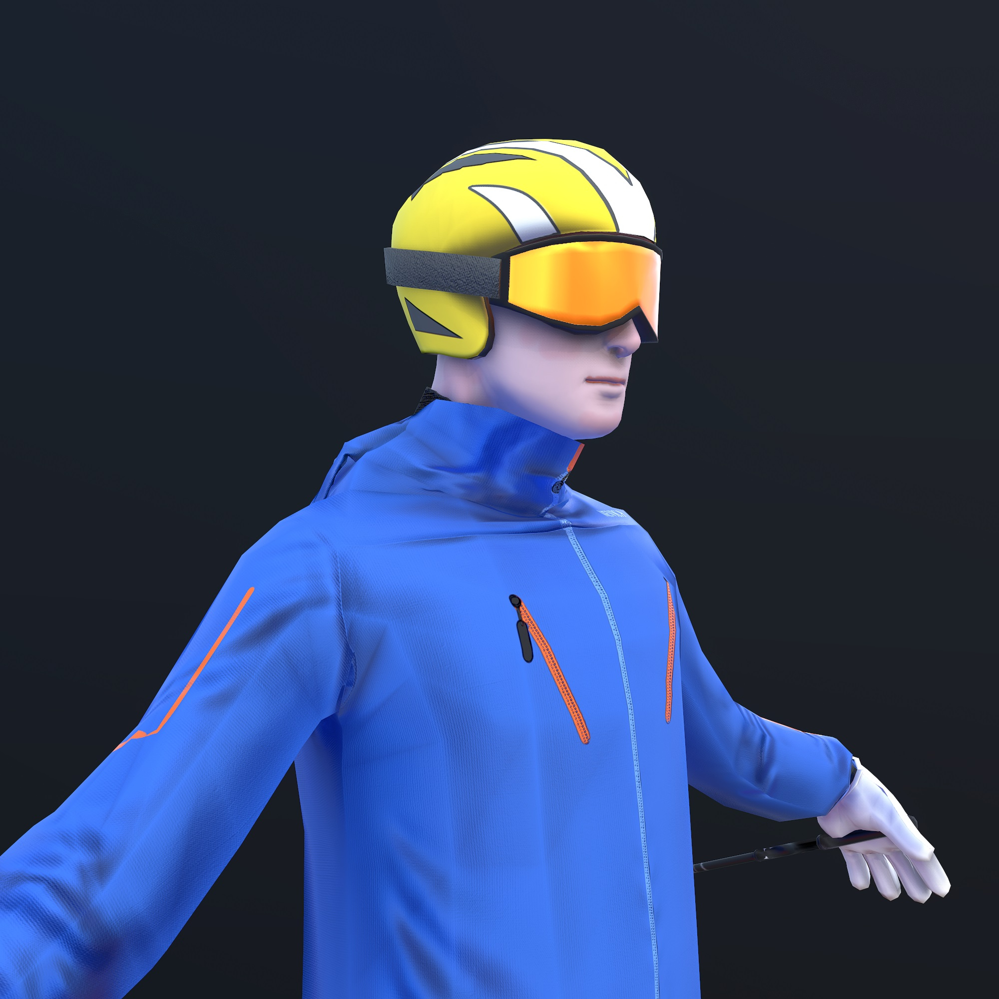 Skier Rigged 3d Character 3D Model