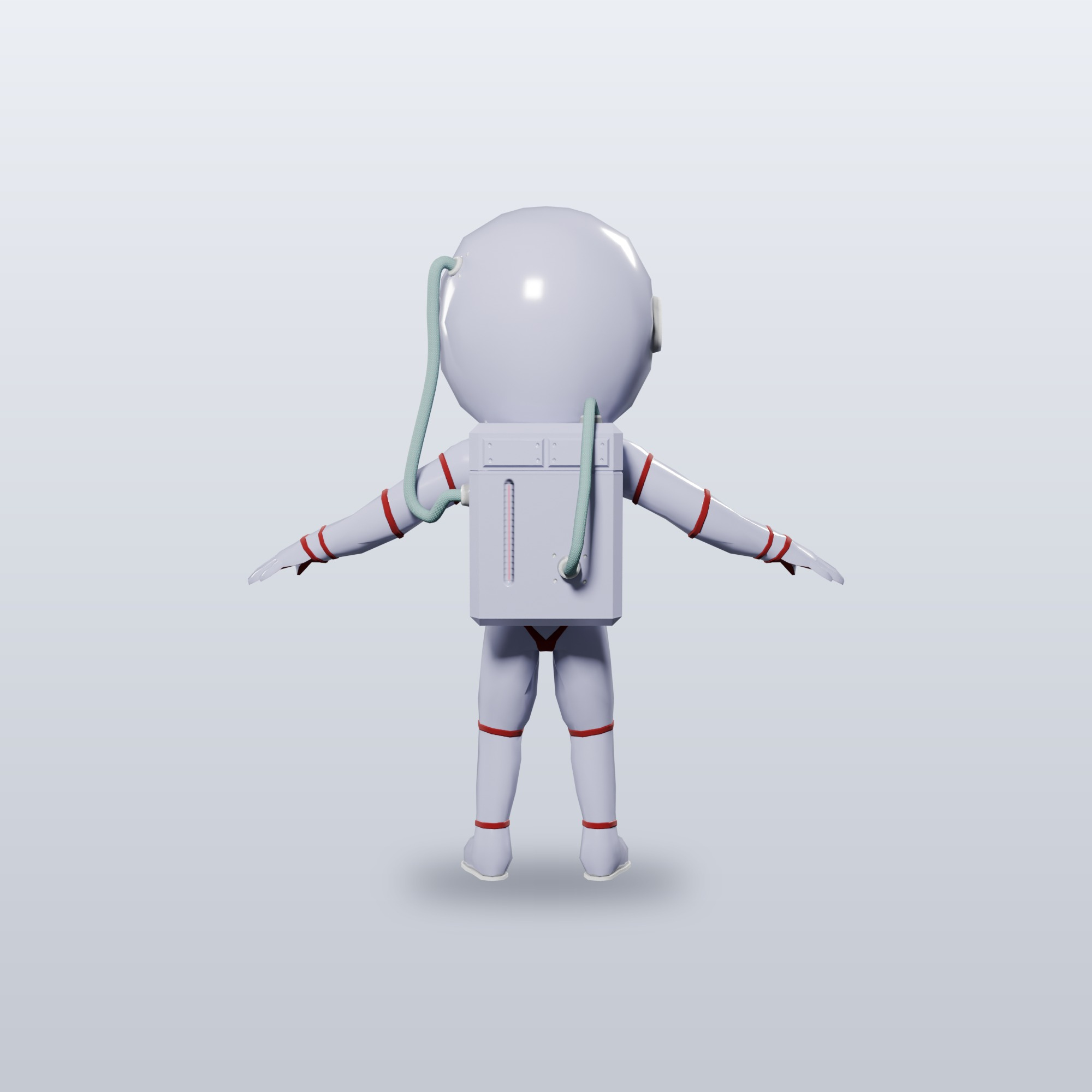 Woman Astronaut Cartoon Character Rigged 3D Model