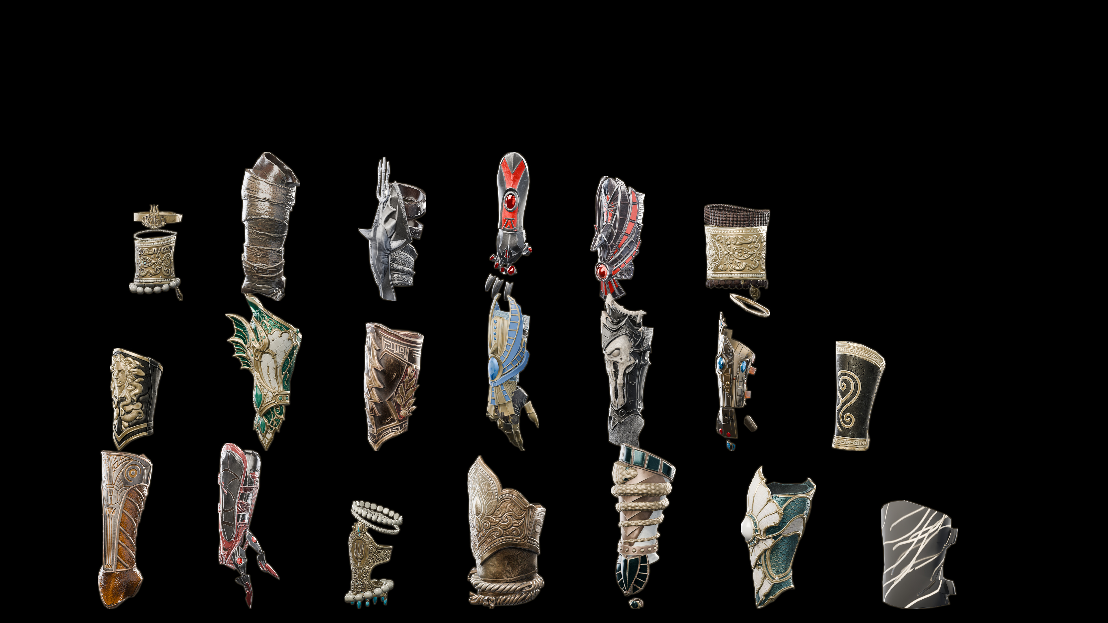 Fantasy Ancient Myth Bracers Pack 3D Model