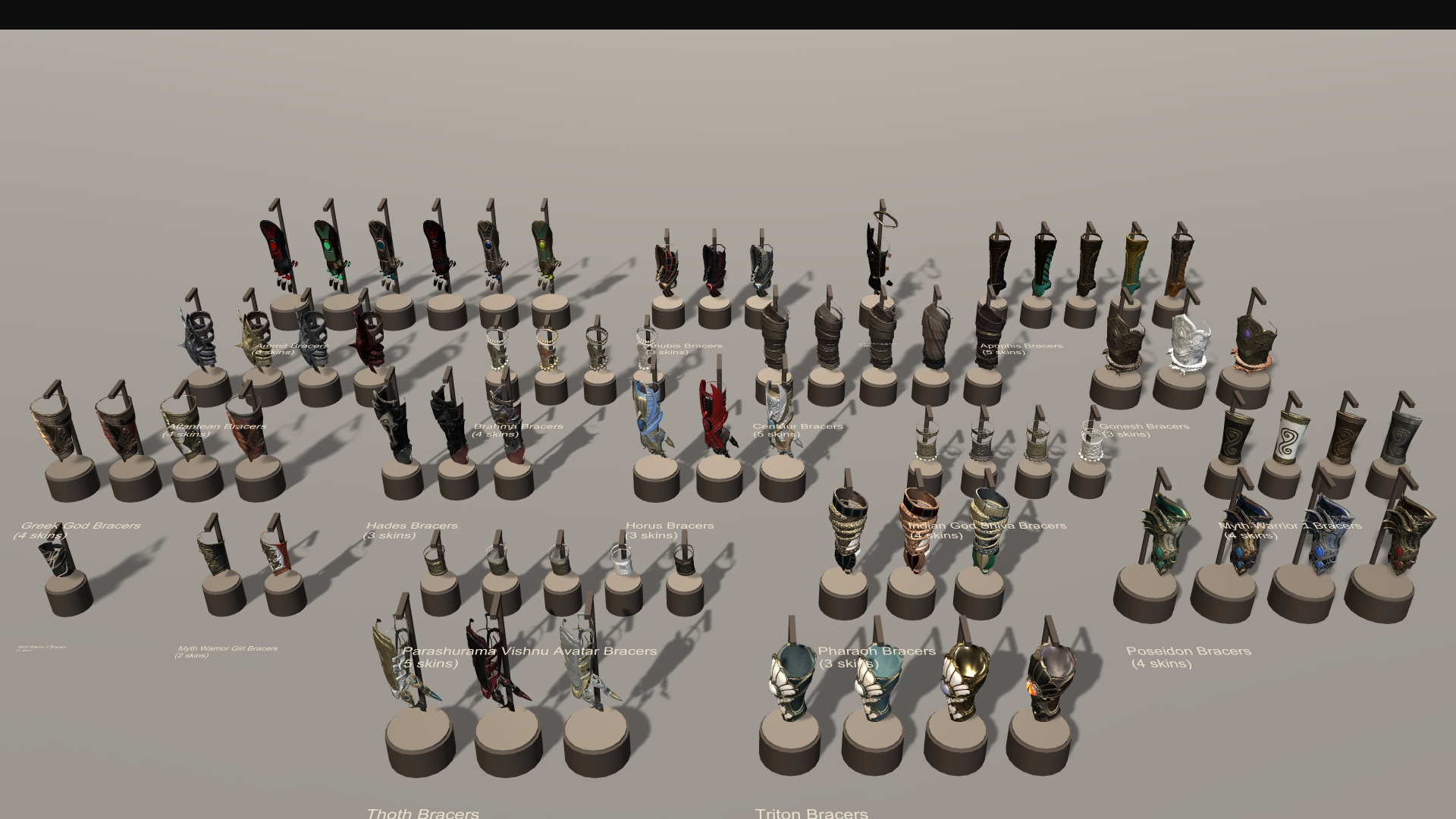 Fantasy Ancient Myth Bracers Pack 3D Model