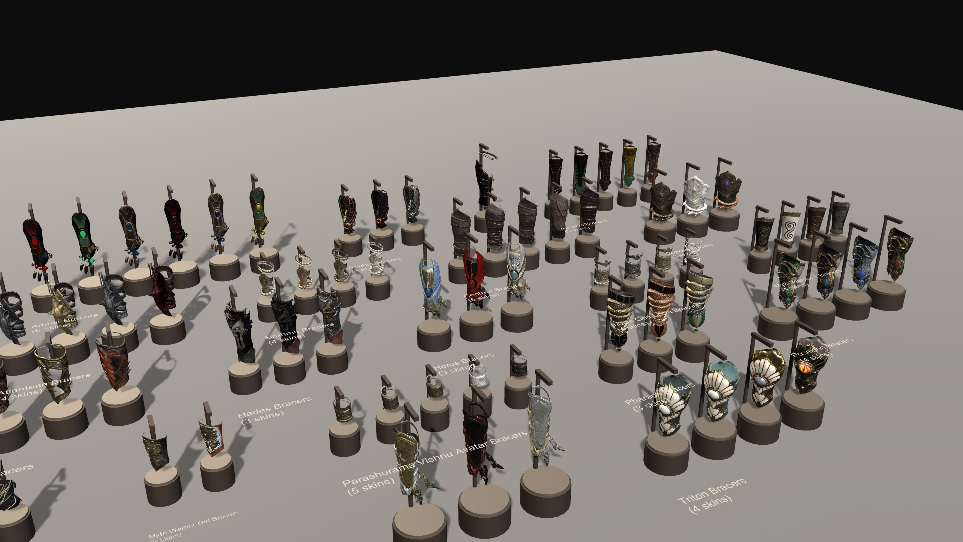 Fantasy Ancient Myth Bracers Pack 3D Model