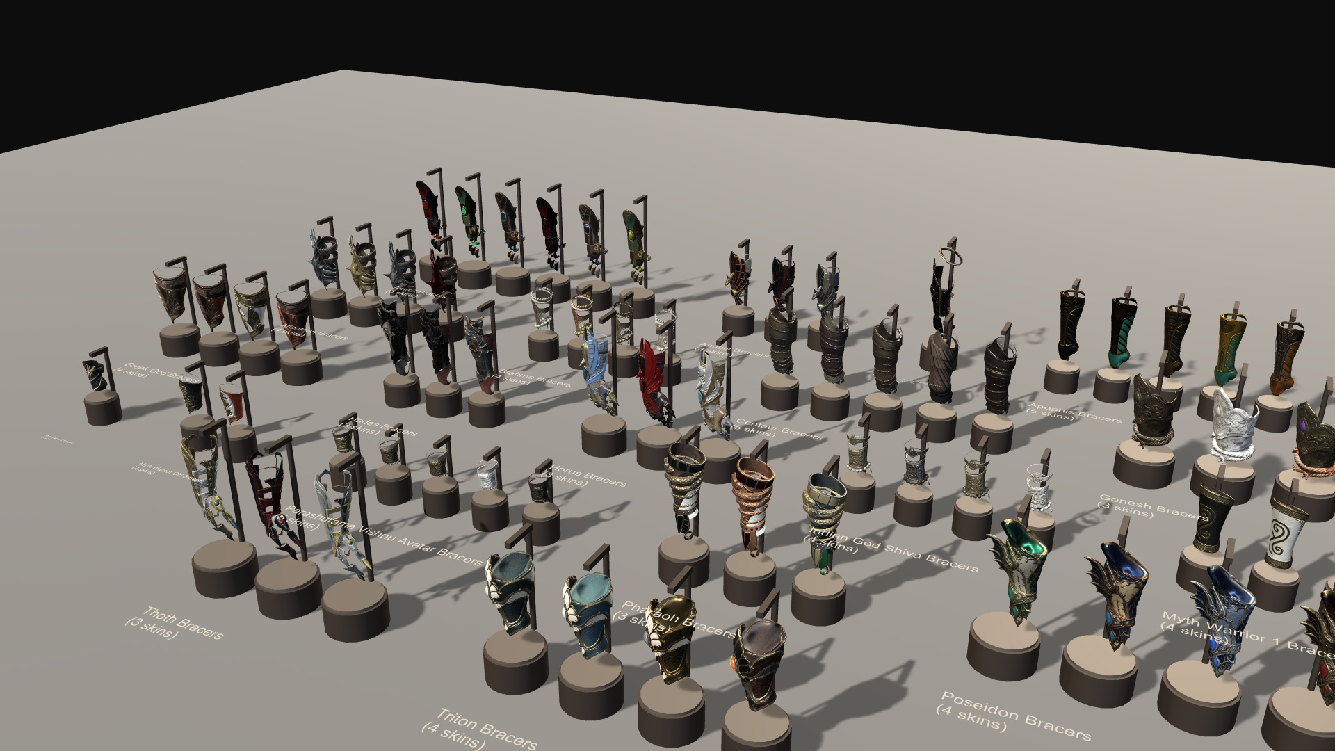 Fantasy Ancient Myth Bracers Pack 3D Model