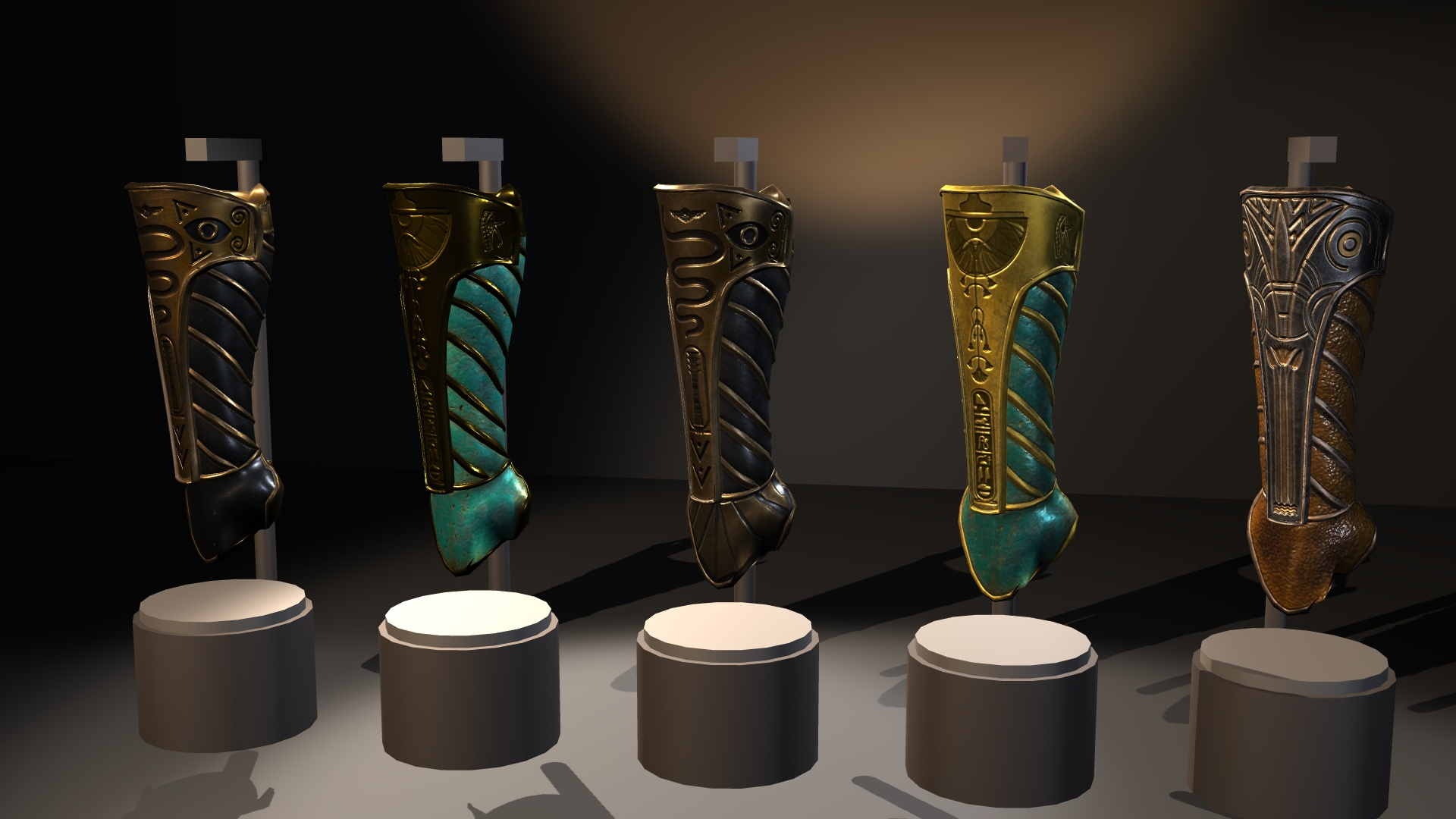Fantasy Ancient Myth Bracers Pack 3D Model