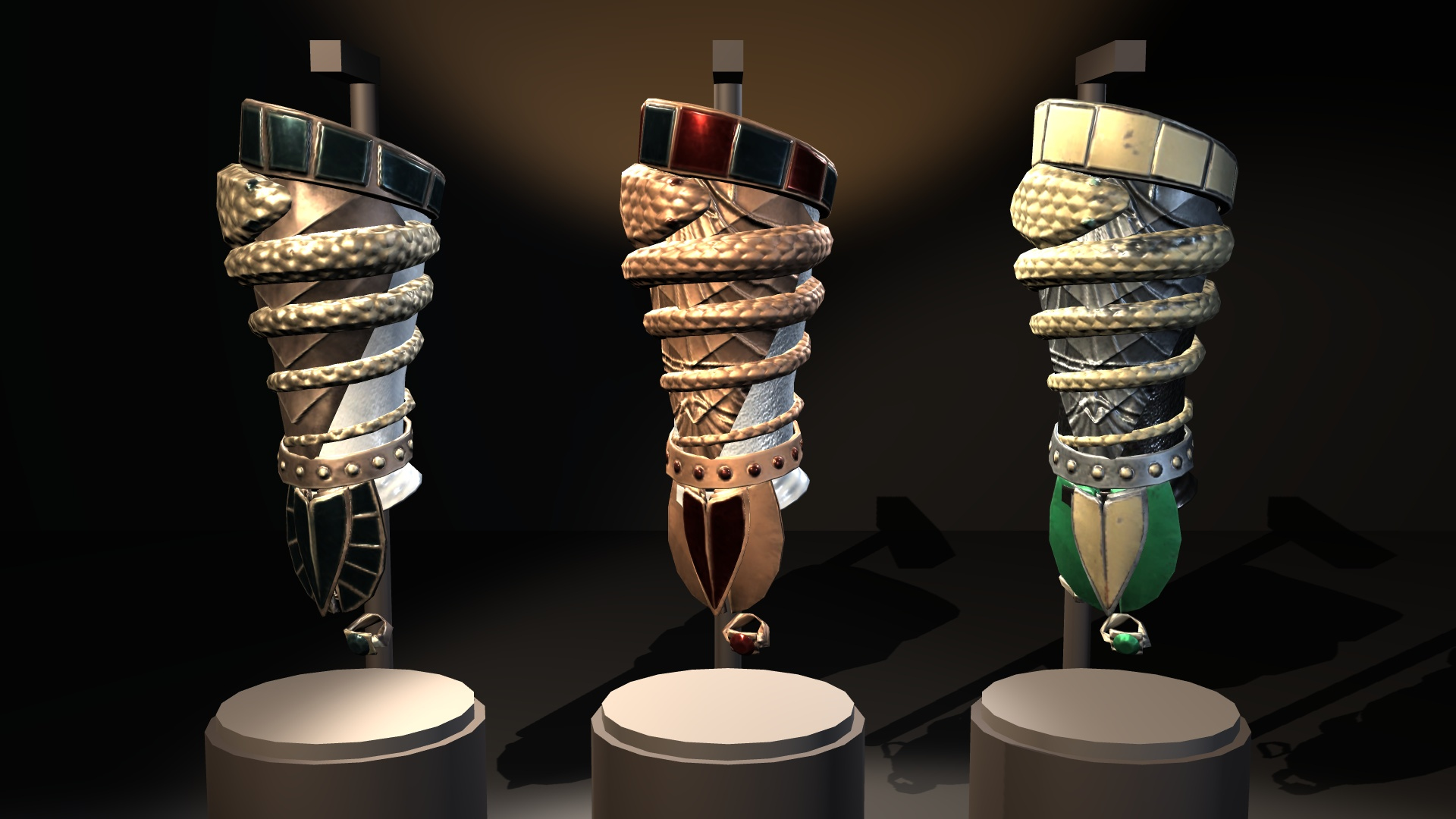 Fantasy Ancient Myth Bracers Pack 3D Model