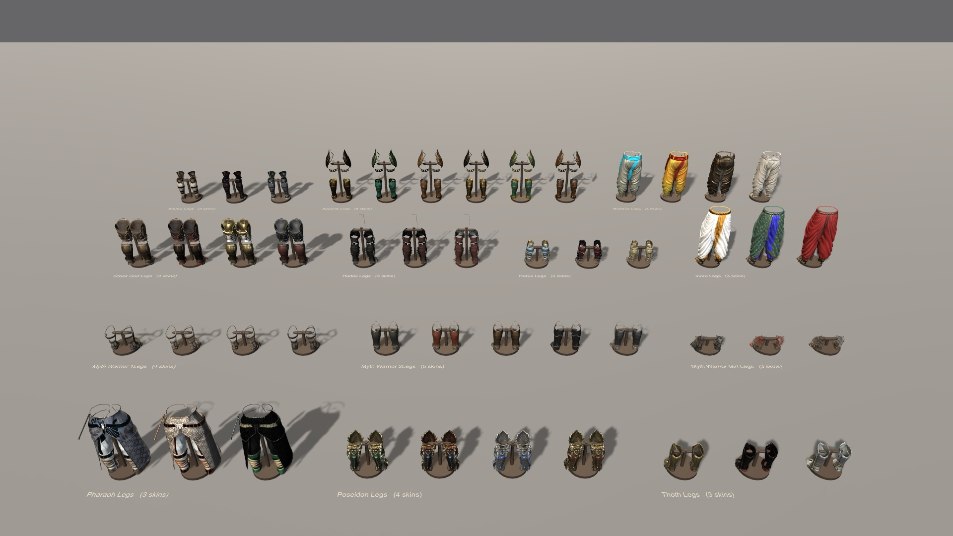 Fantasy Ancient Myth Leg Armor Pack 3D Model