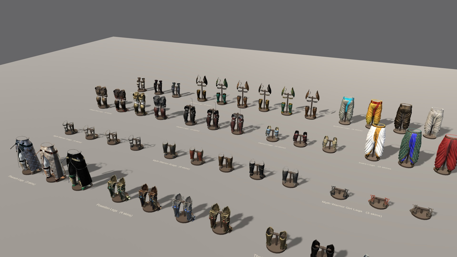 Fantasy Ancient Myth Leg Armor Pack 3D Model