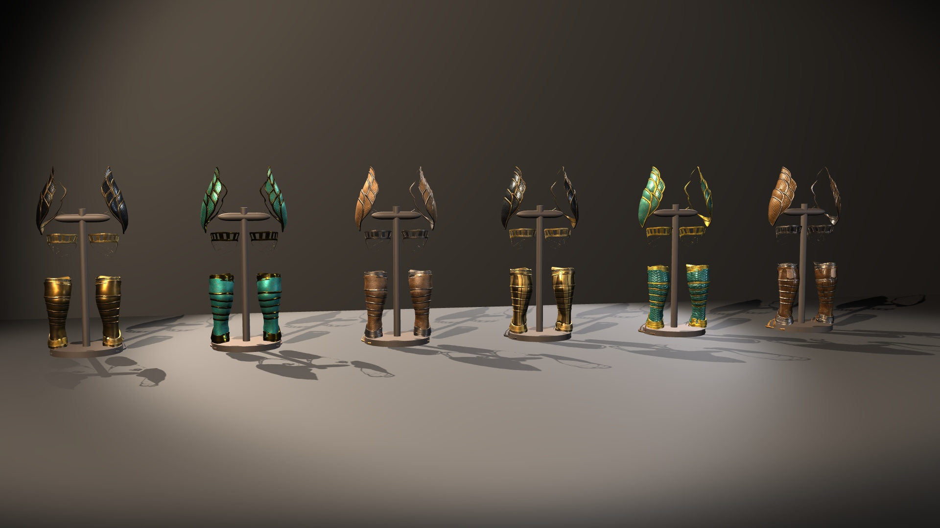 Fantasy Ancient Myth Leg Armor Pack 3D Model