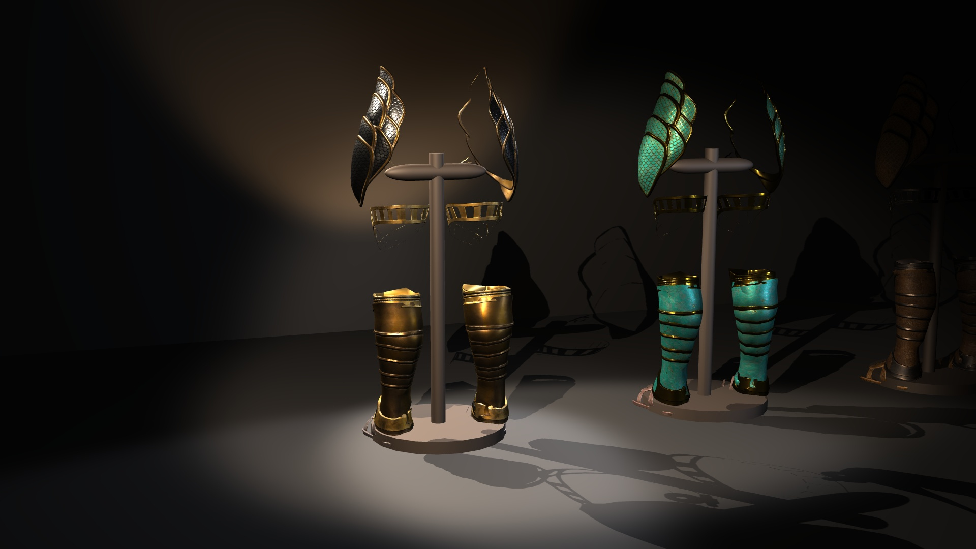 Fantasy Ancient Myth Leg Armor Pack 3D Model