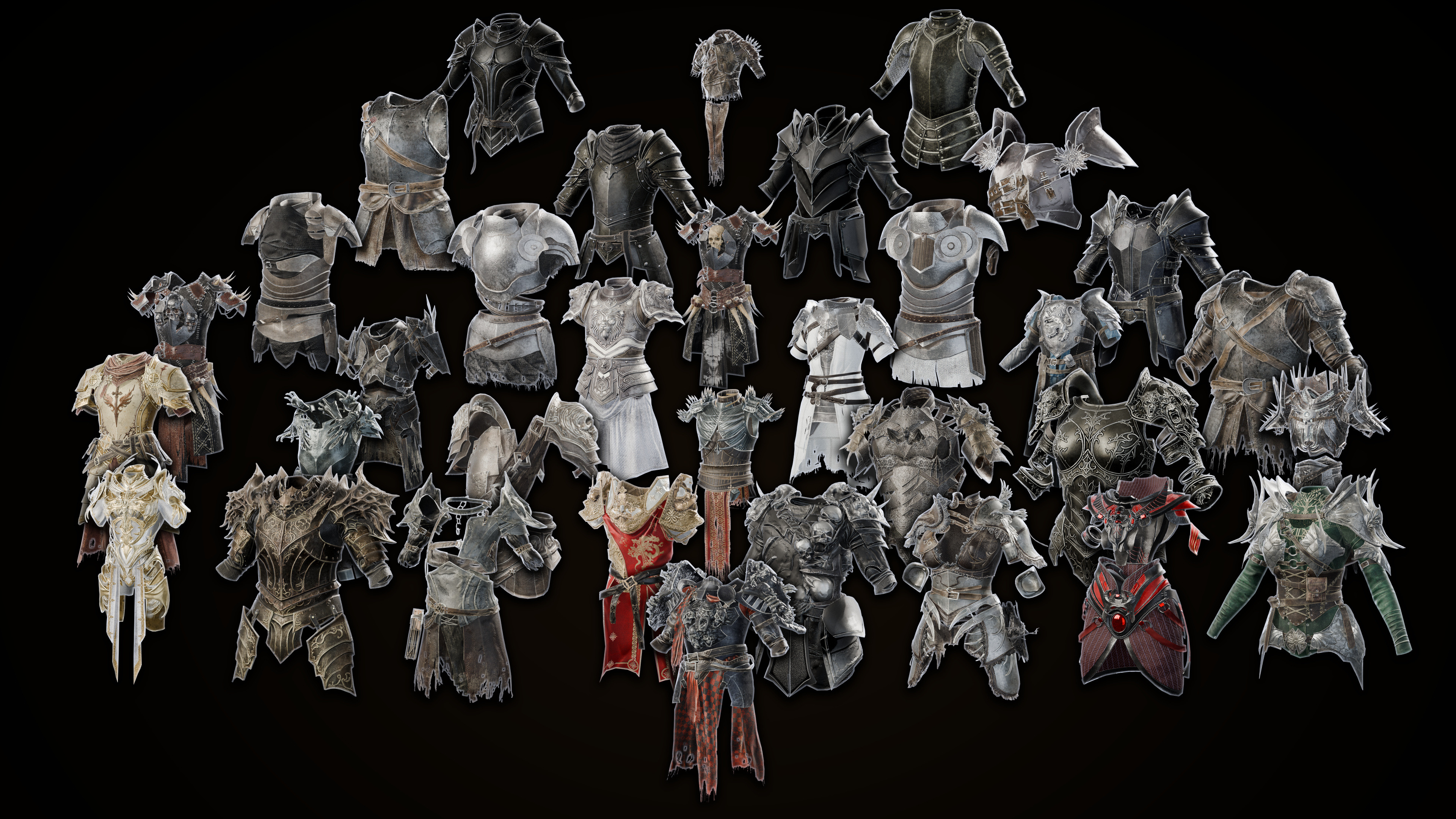 Fantasy Knight and Dark Armor Pack 3D Model