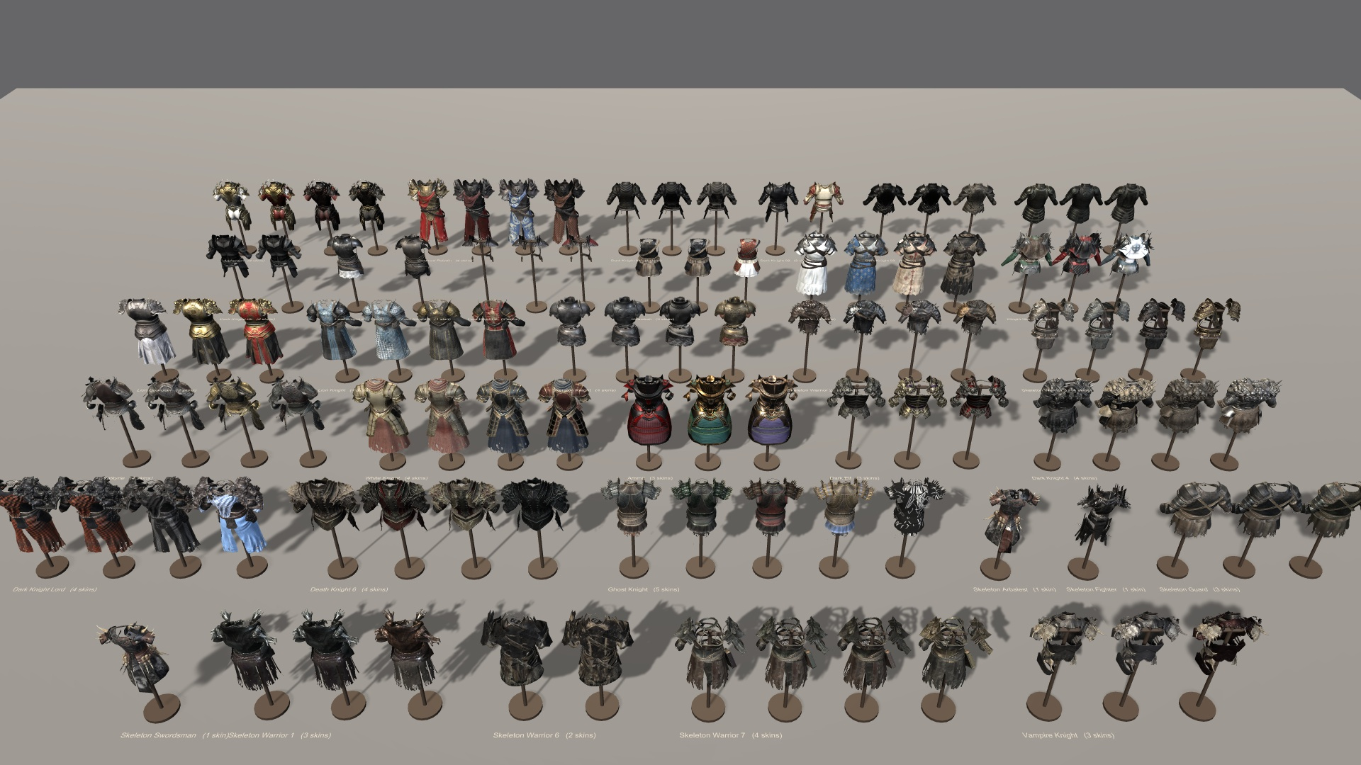 Fantasy Knight and Dark Armor Pack 3D Model
