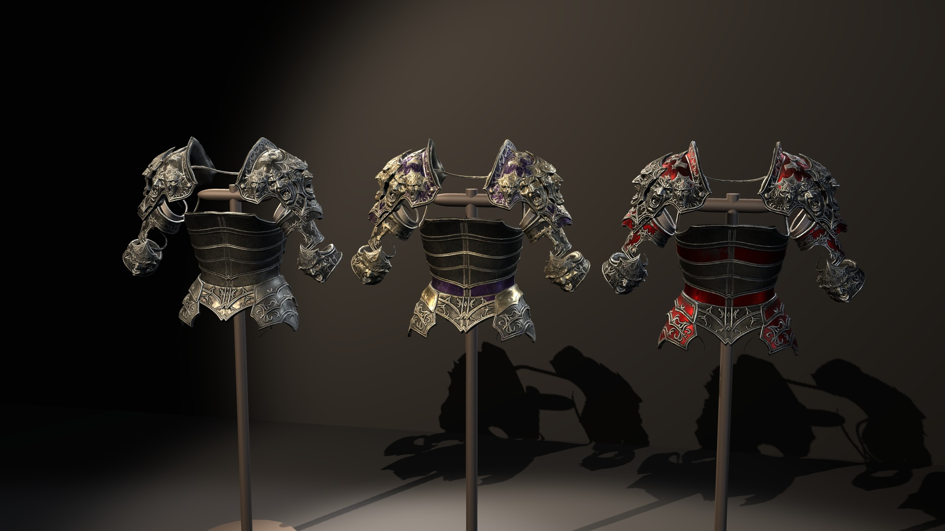 Fantasy Knight and Dark Armor Pack 3D Model