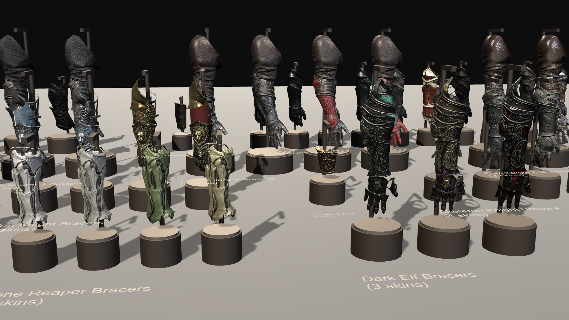 Fantasy Knight and Dark Bracers Pack 3D Model