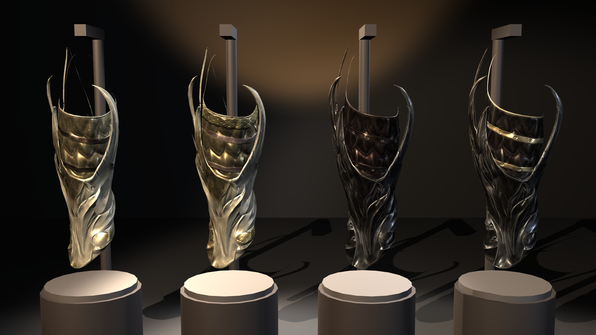 Fantasy Knight and Dark Bracers Pack 3D Model