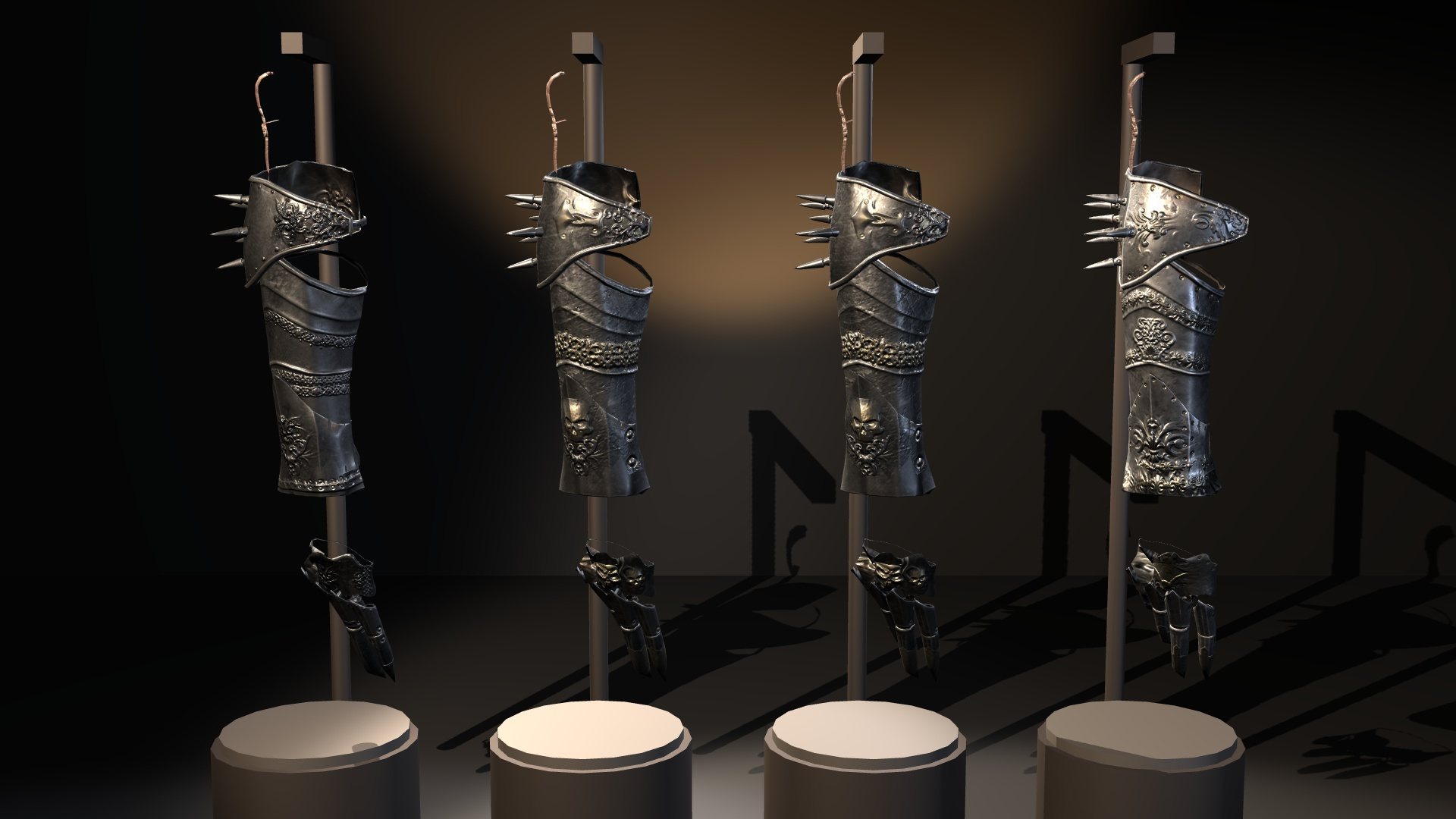 Fantasy Knight and Dark Bracers Pack 3D Model
