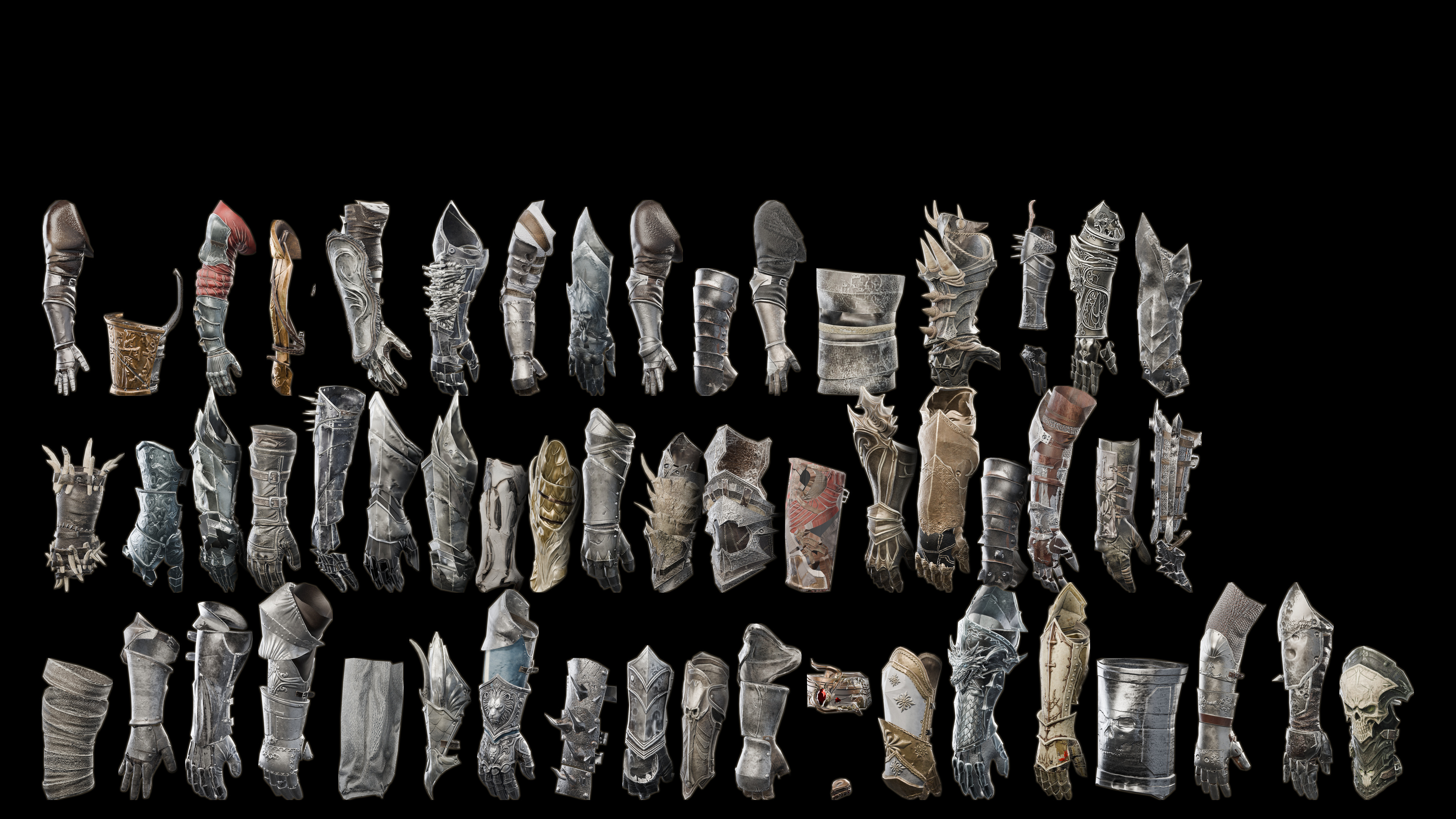 Fantasy Knight and Dark Bracers Pack 3D Model