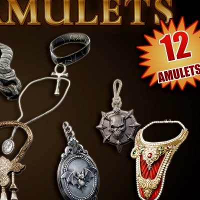Fantasy Magic Amulets Pack 3D Model