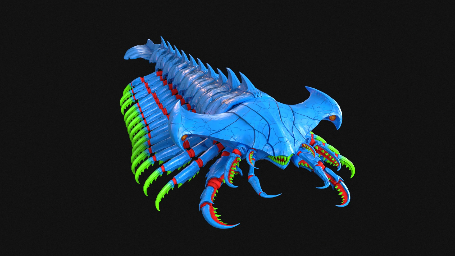 Giant Sea Centipede 3D Model