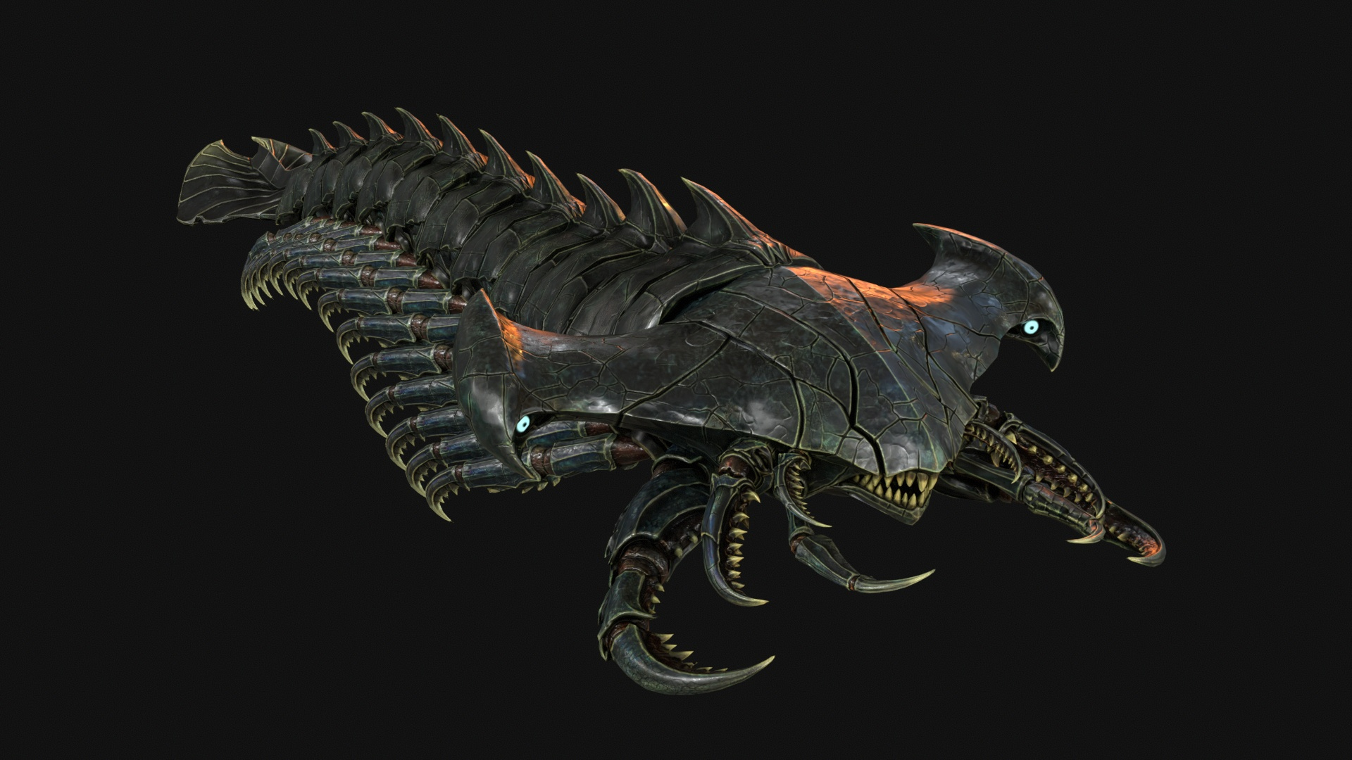 Giant Sea Centipede 3D Model