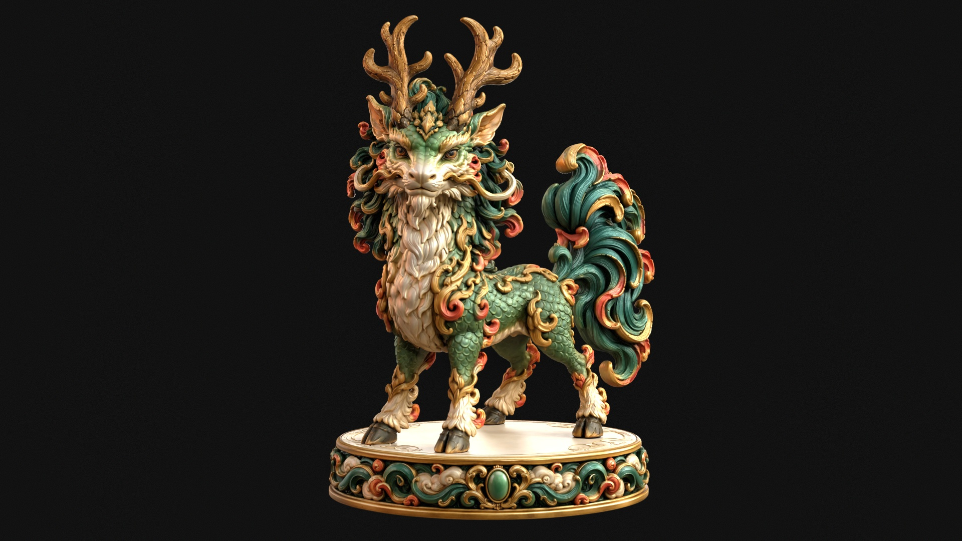 Kirin Mythical Guardian 3D Print Ready Figurine 3D Model