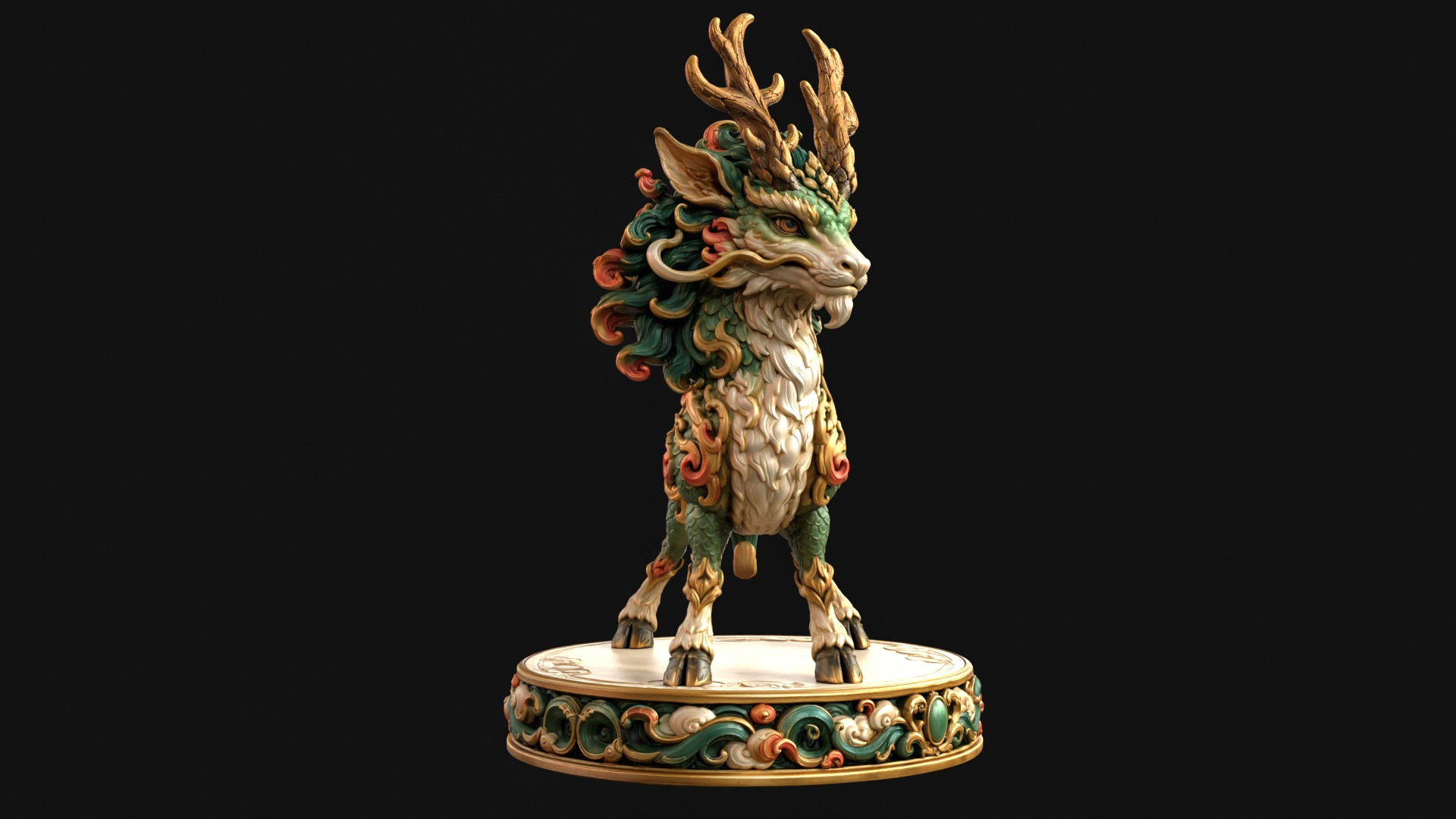 Kirin Mythical Guardian 3D Print Ready Figurine 3D Model
