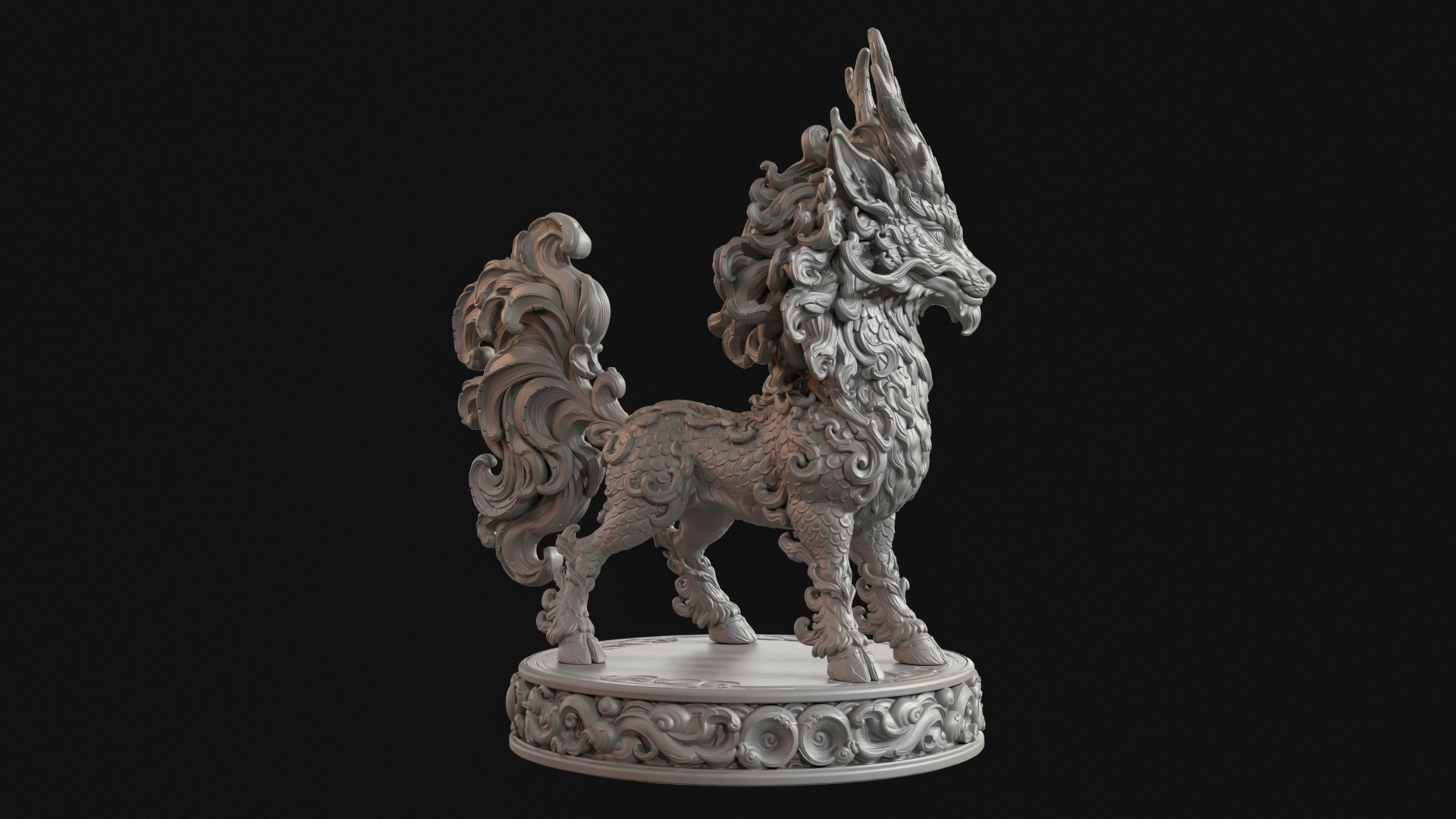 Kirin Mythical Guardian 3D Print Ready Figurine 3D Model