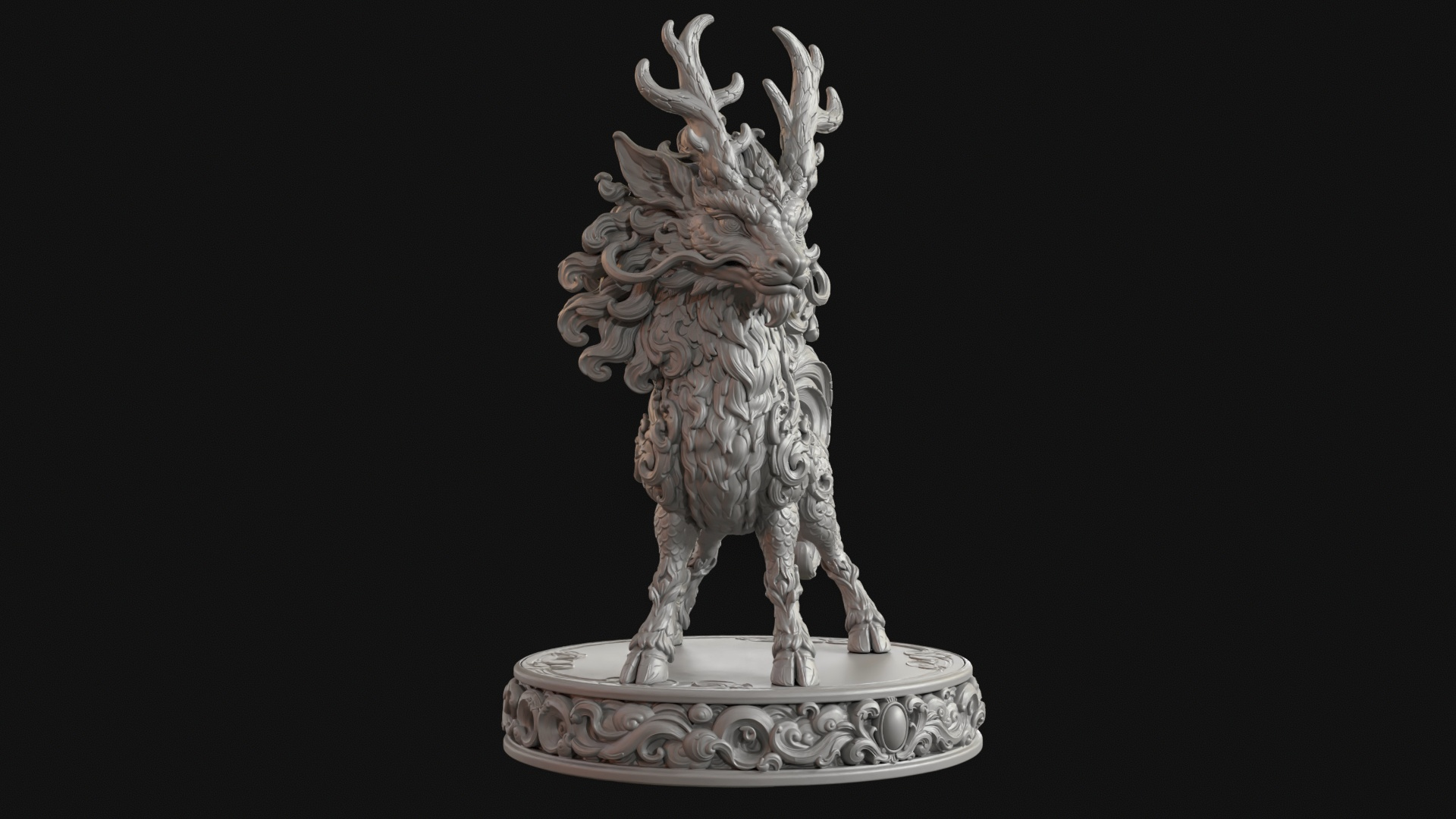 Kirin Mythical Guardian 3D Print Ready Figurine 3D Model