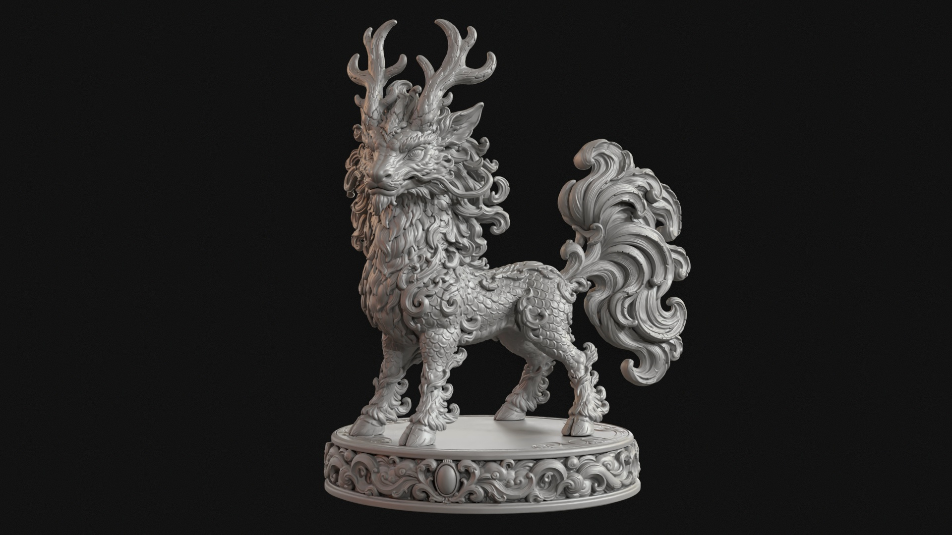 Kirin Mythical Guardian 3D Print Ready Figurine 3D Model