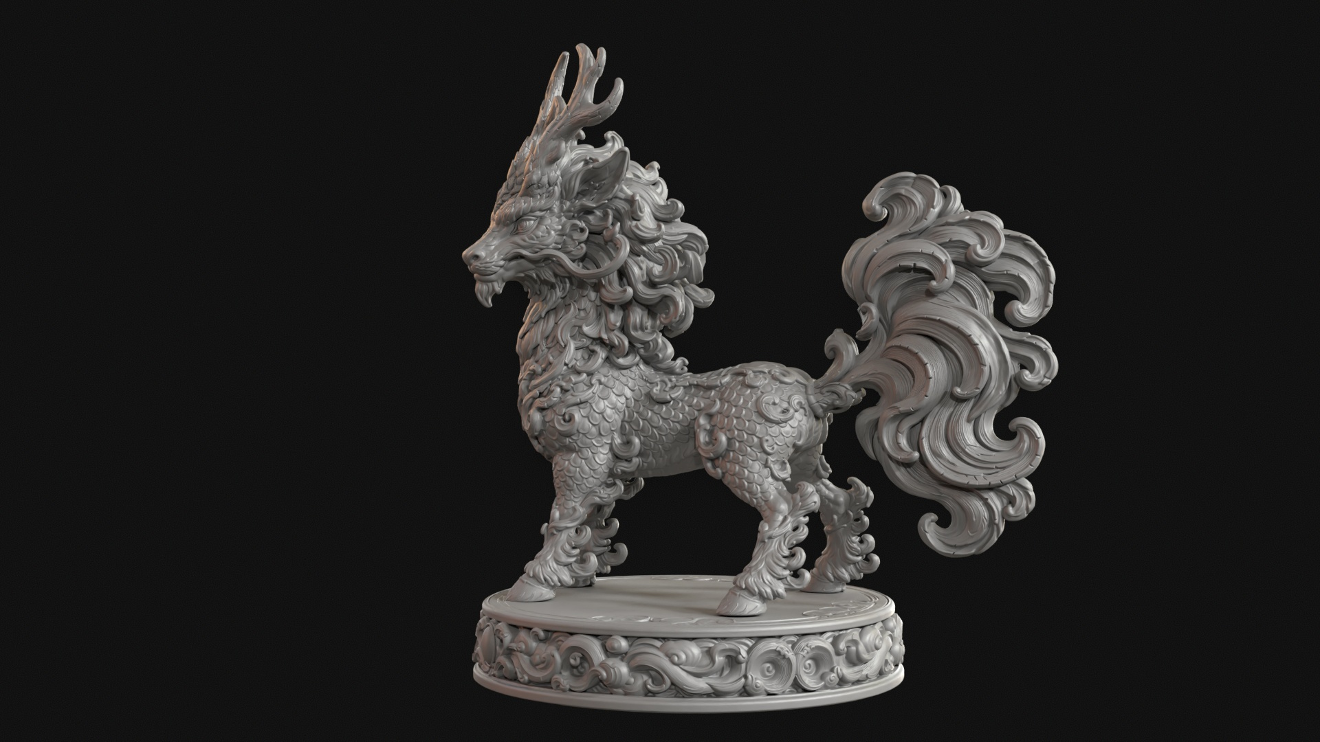 Kirin Mythical Guardian 3D Print Ready Figurine 3D Model