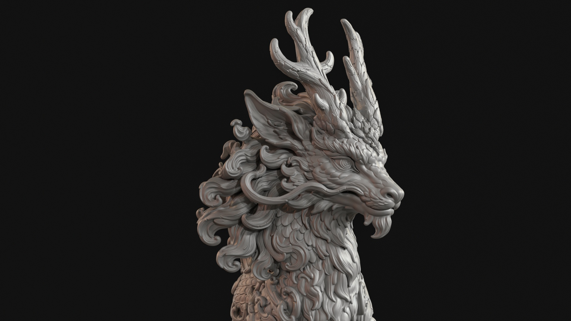 Kirin Mythical Guardian 3D Print Ready Figurine 3D Model
