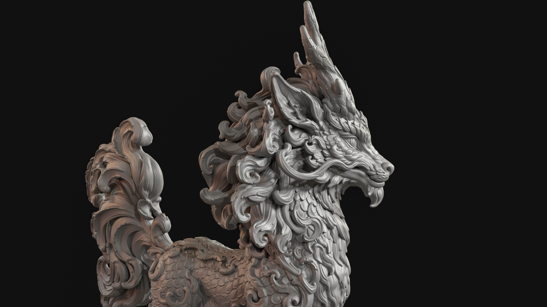 Kirin Mythical Guardian 3D Print Ready Figurine 3D Model