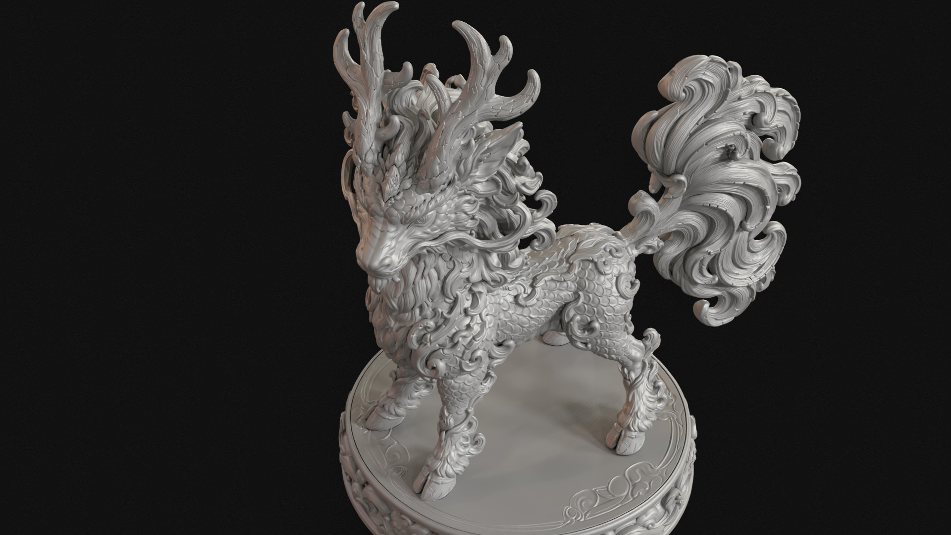 Kirin Mythical Guardian 3D Print Ready Figurine 3D Model