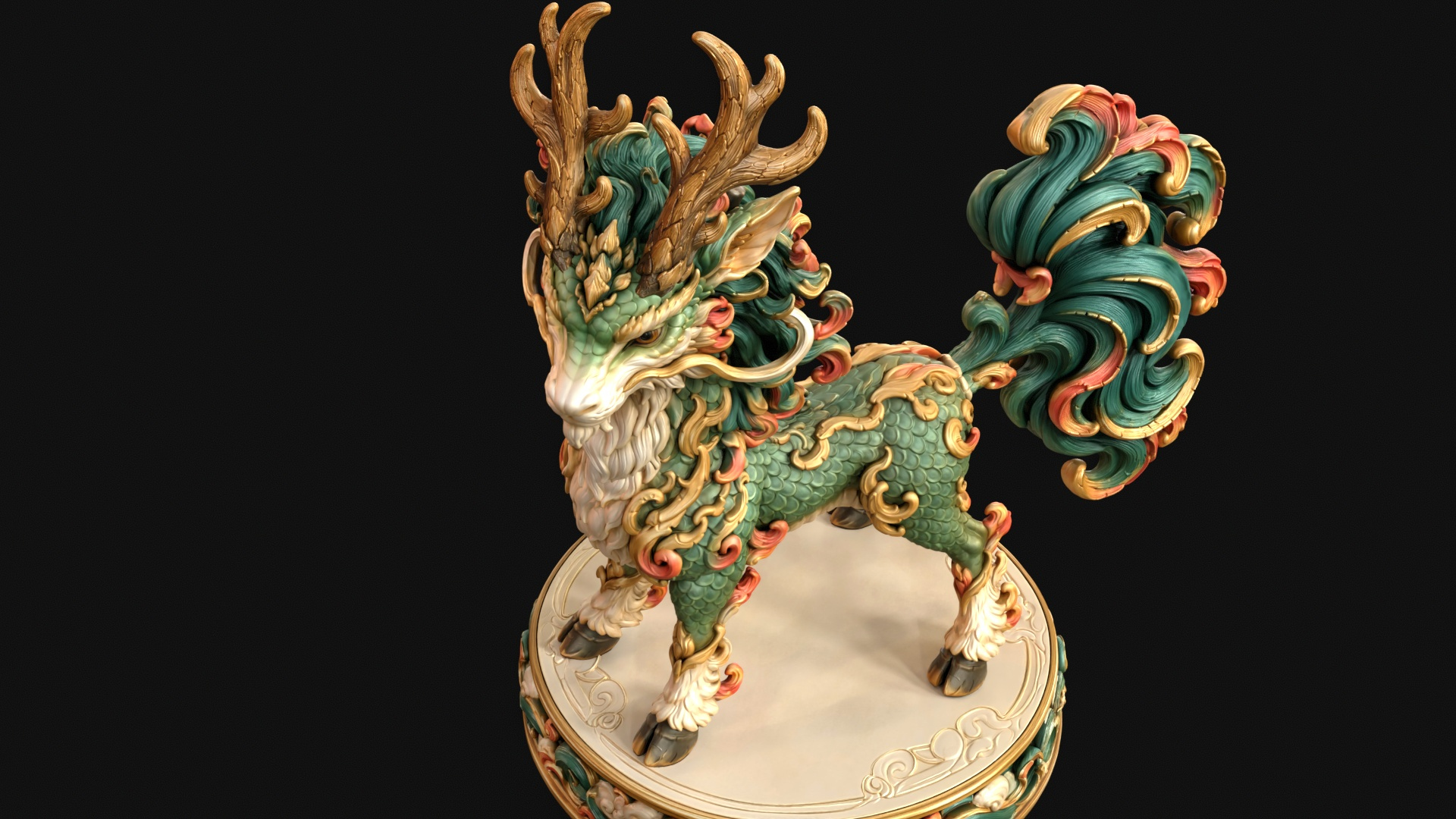 Kirin Mythical Guardian 3D Print Ready Figurine 3D Model
