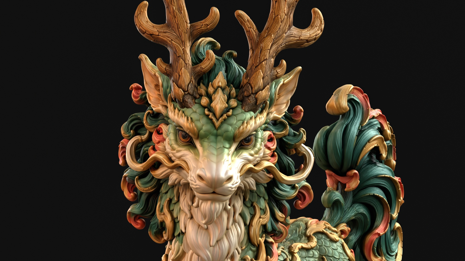 Kirin Mythical Guardian 3D Print Ready Figurine 3D Model