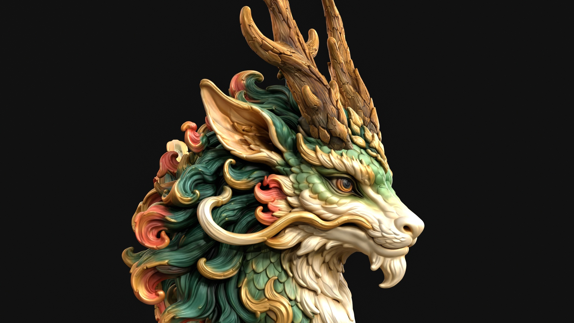 Kirin Mythical Guardian 3D Print Ready Figurine 3D Model