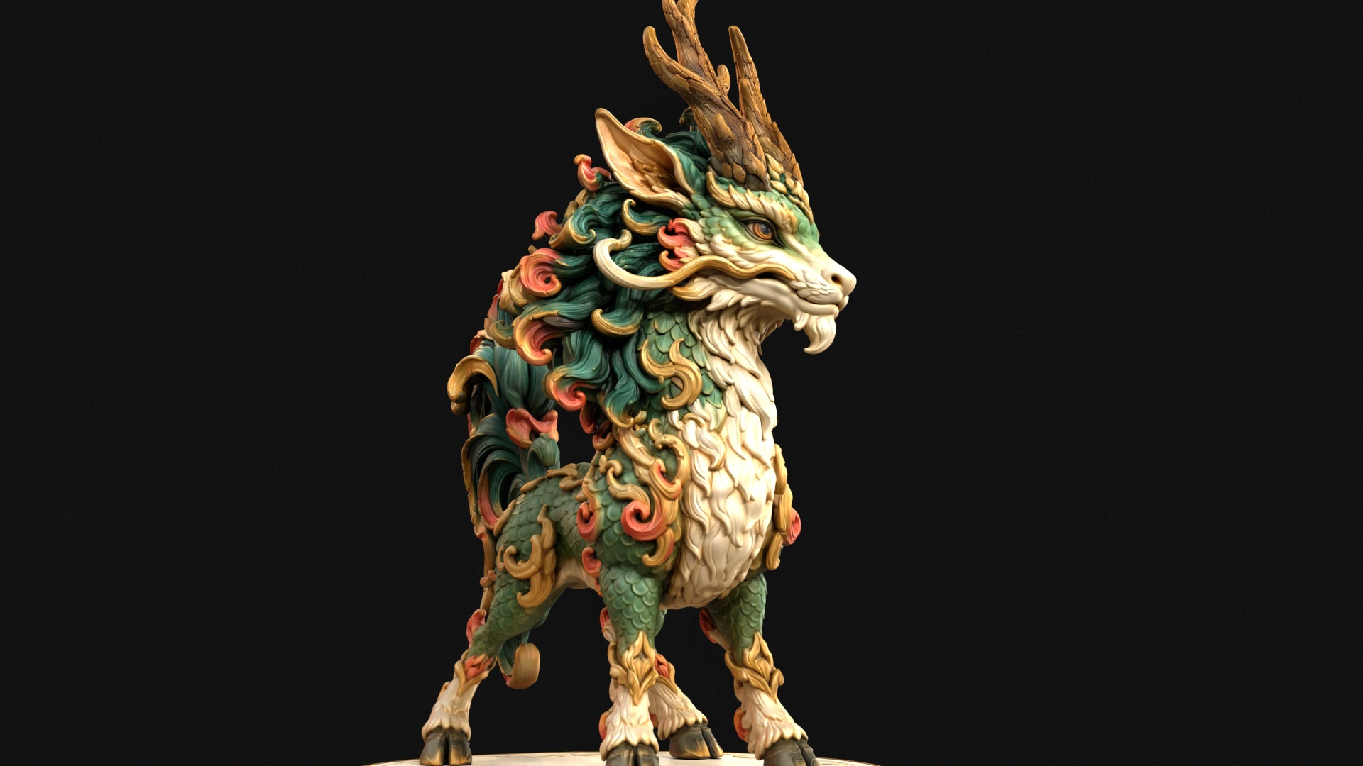 Kirin Mythical Guardian 3D Print Ready Figurine 3D Model