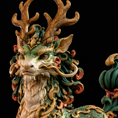 Kirin Mythical Guardian 3D Print Ready Figurine