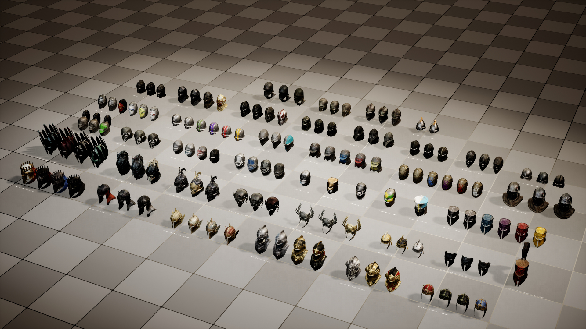 Medieval Fantasy Helmets Pack 3D Model