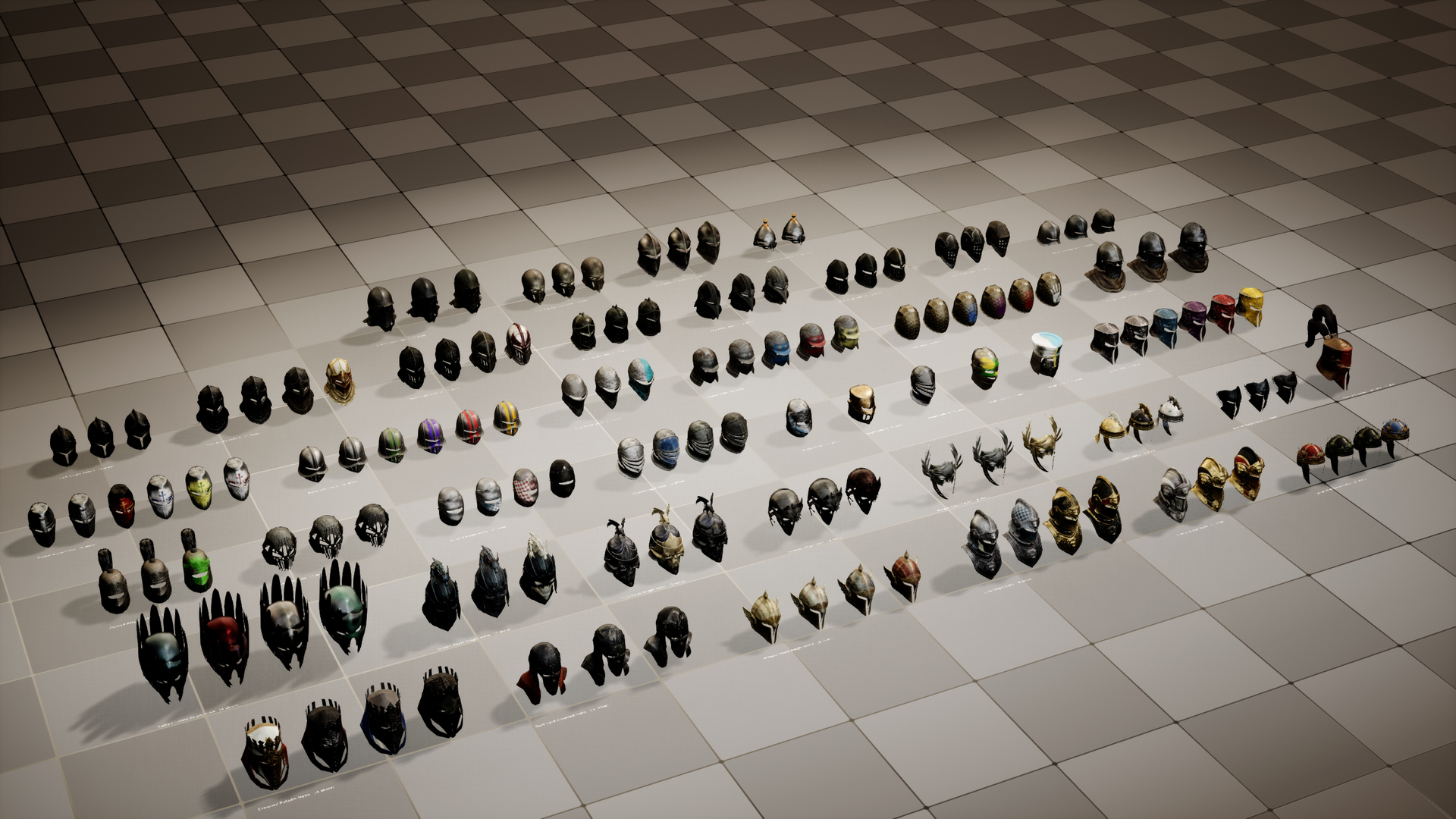 Medieval Fantasy Helmets Pack 3D Model