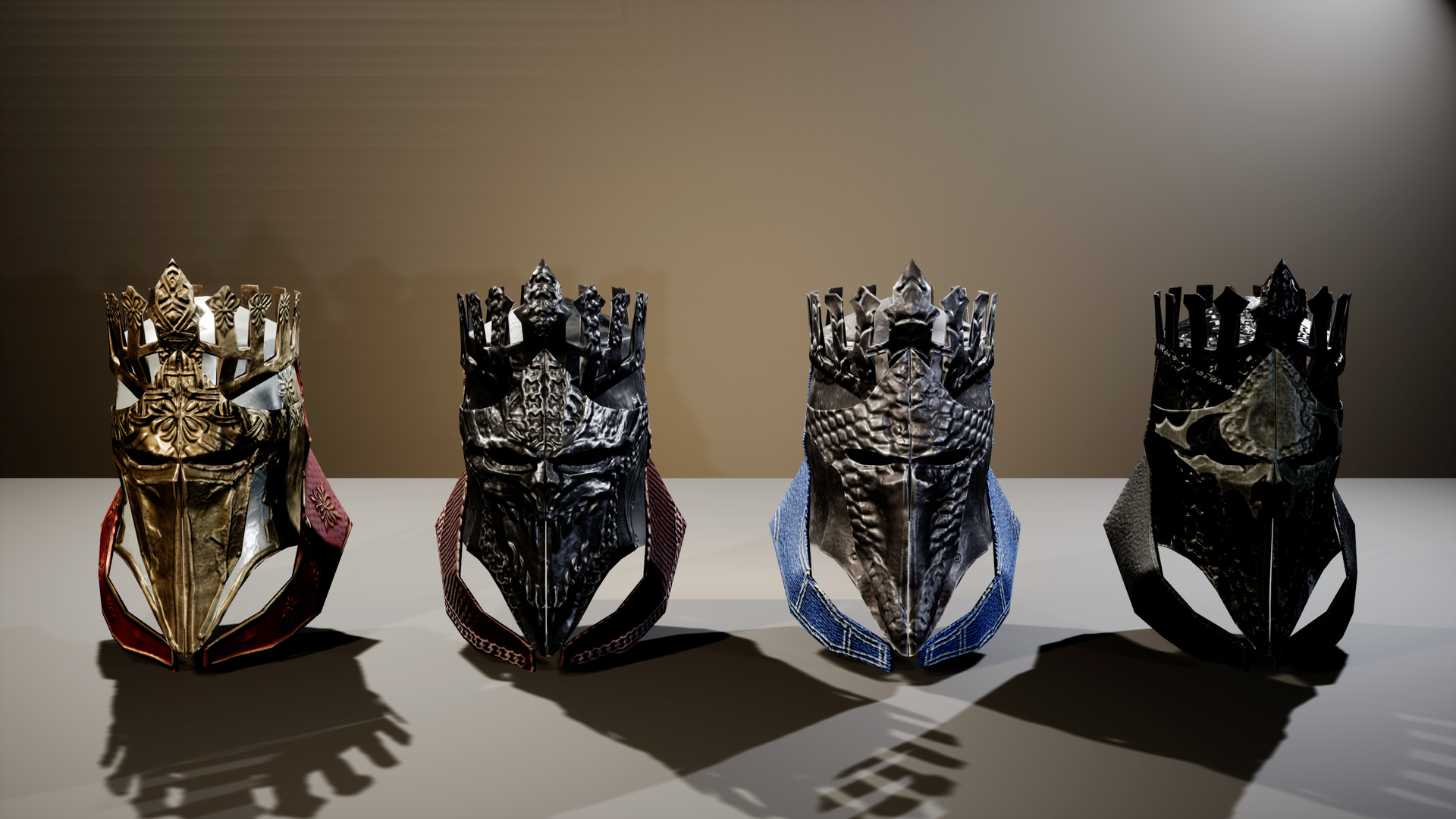 Medieval Fantasy Helmets Pack 3D Model