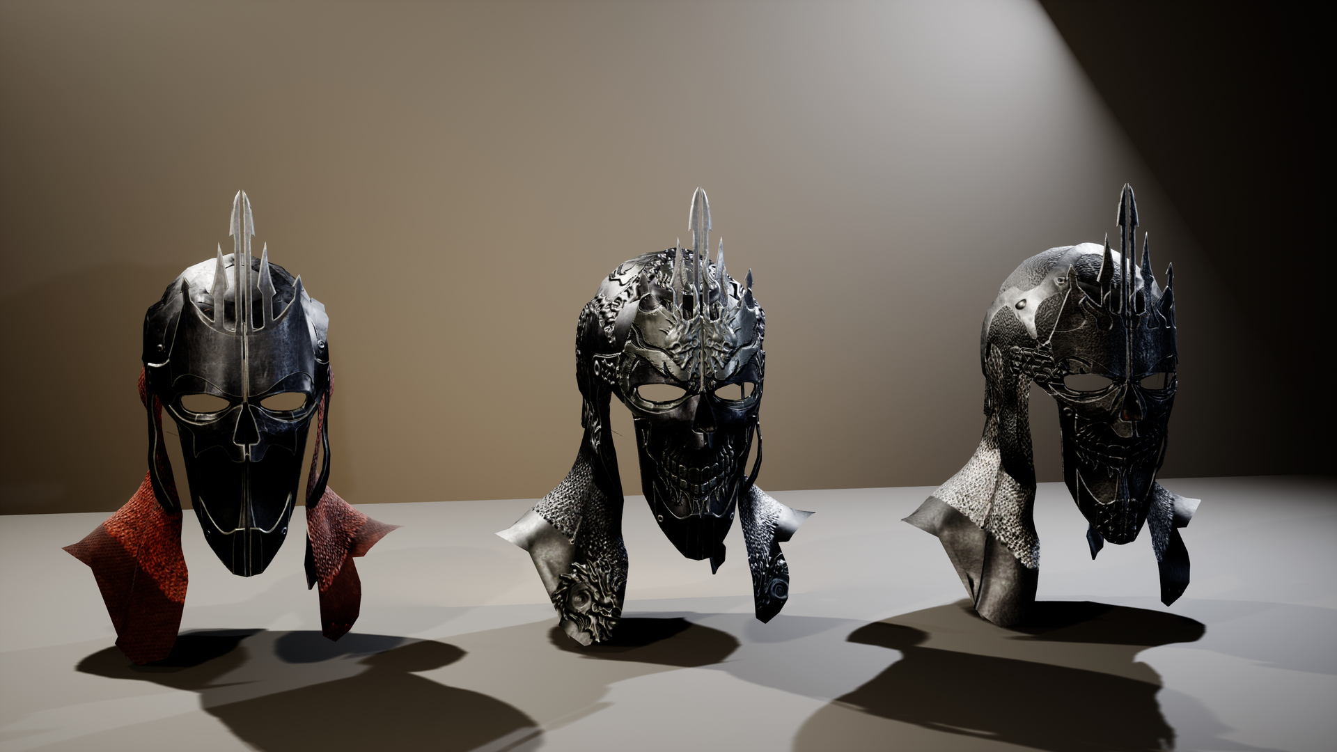 Medieval Fantasy Helmets Pack 3D Model
