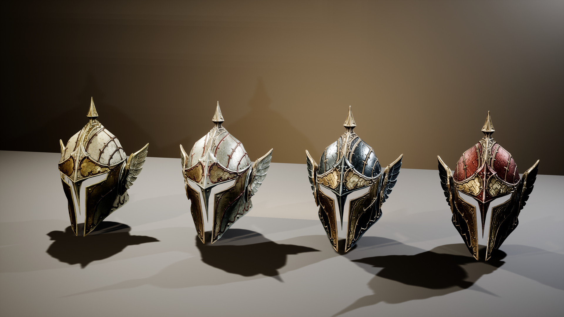 Medieval Fantasy Helmets Pack 3D Model